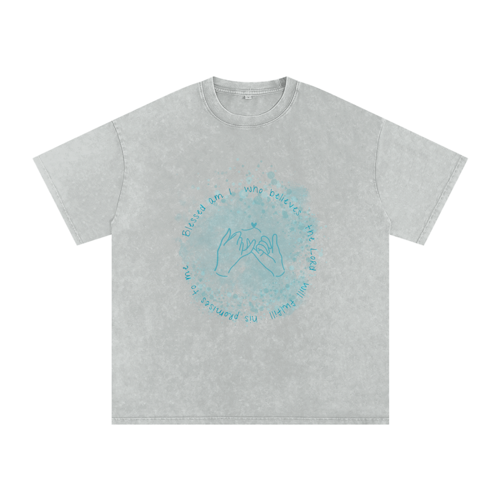 Unisex Acid Wash Oversize T-Shirt - Blessed - Faith Based Apparel