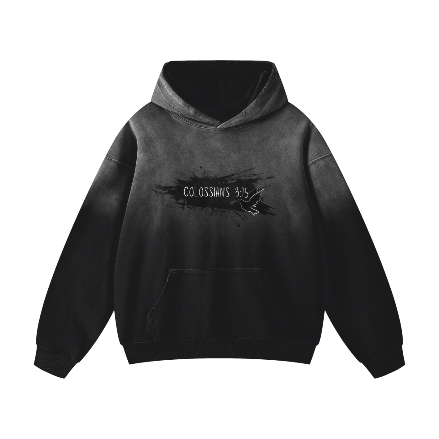 Unisex Heavyweight Sunfade Oversized Hoodie - Faith Based Apparel - Colossians 3:15