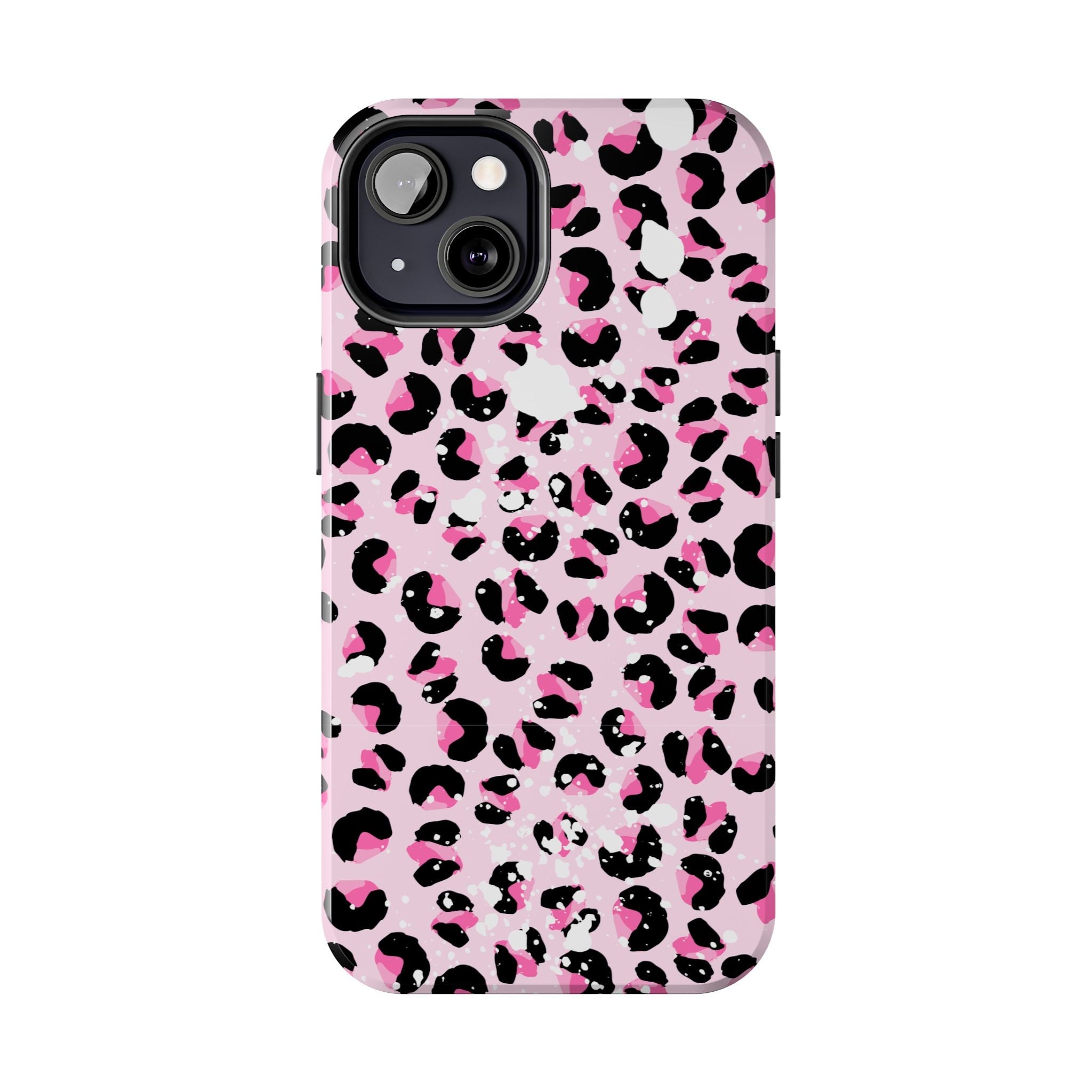 Durable iPhone & Android Protective Phone Case - Pink Leopard Print Tough Case