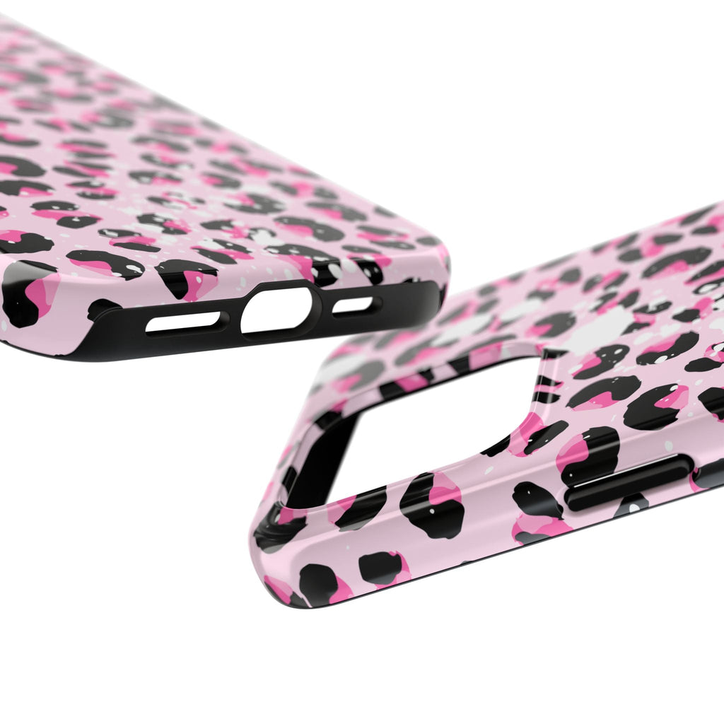 Durable iPhone & Android Protective Phone Case - Pink Leopard Print Tough Case