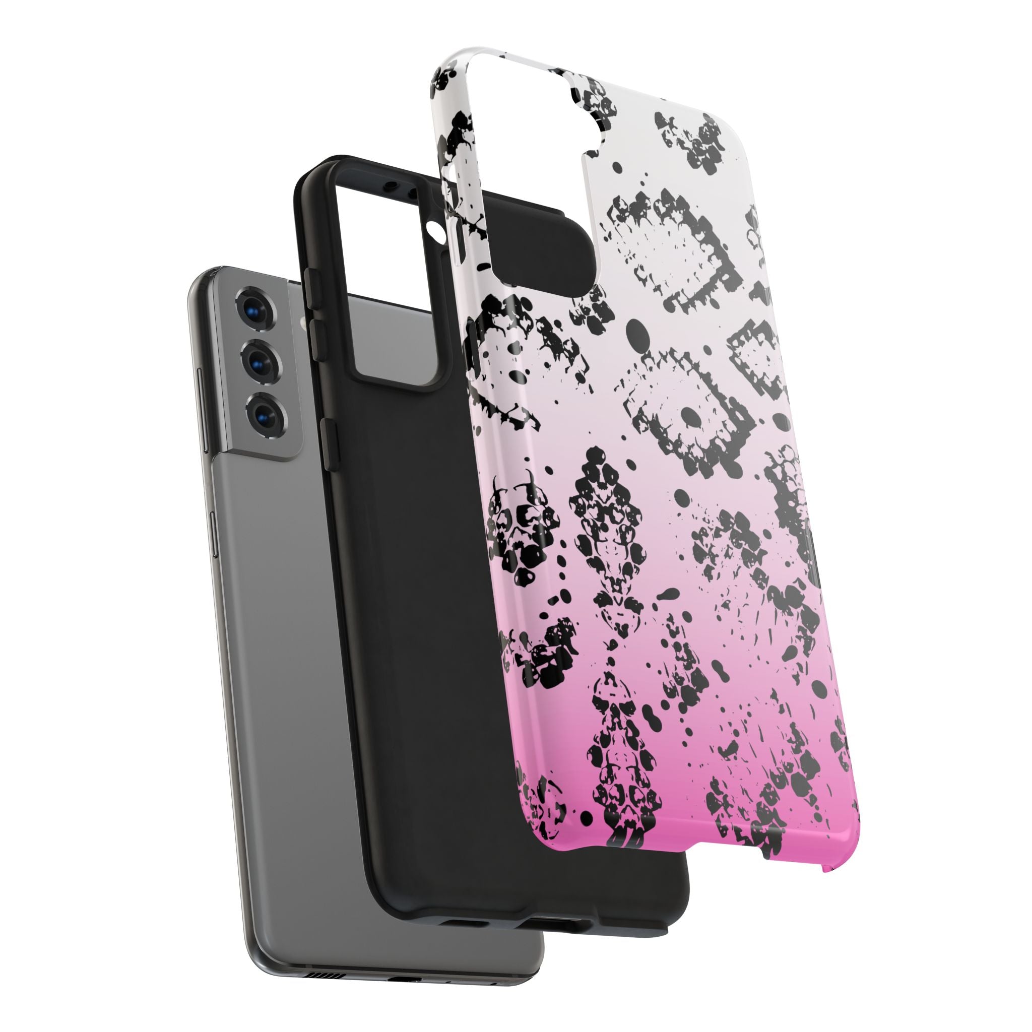Durable iphone & Android Protection - Pink Ombre Snake Skin Tough Phone Case