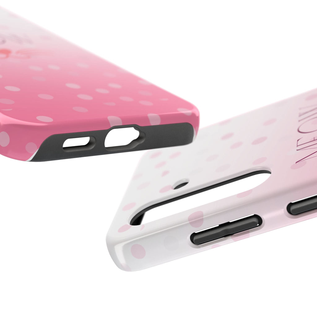 Durable iPhone & Android Protective Case - Cute Pink Cat Phone Case