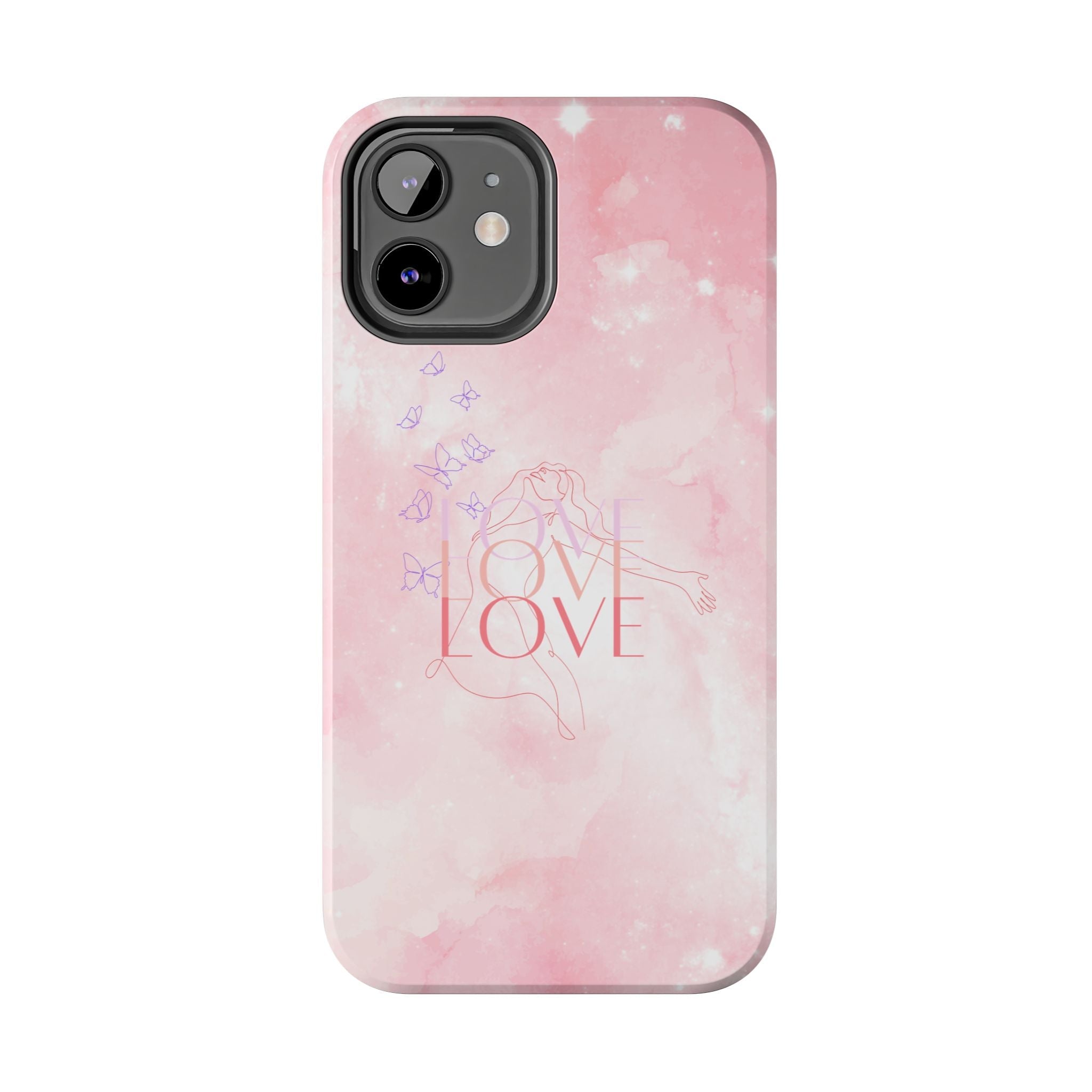 Durable Iphone & Android Protection - Pink Love Galaxy Tough Phone Case