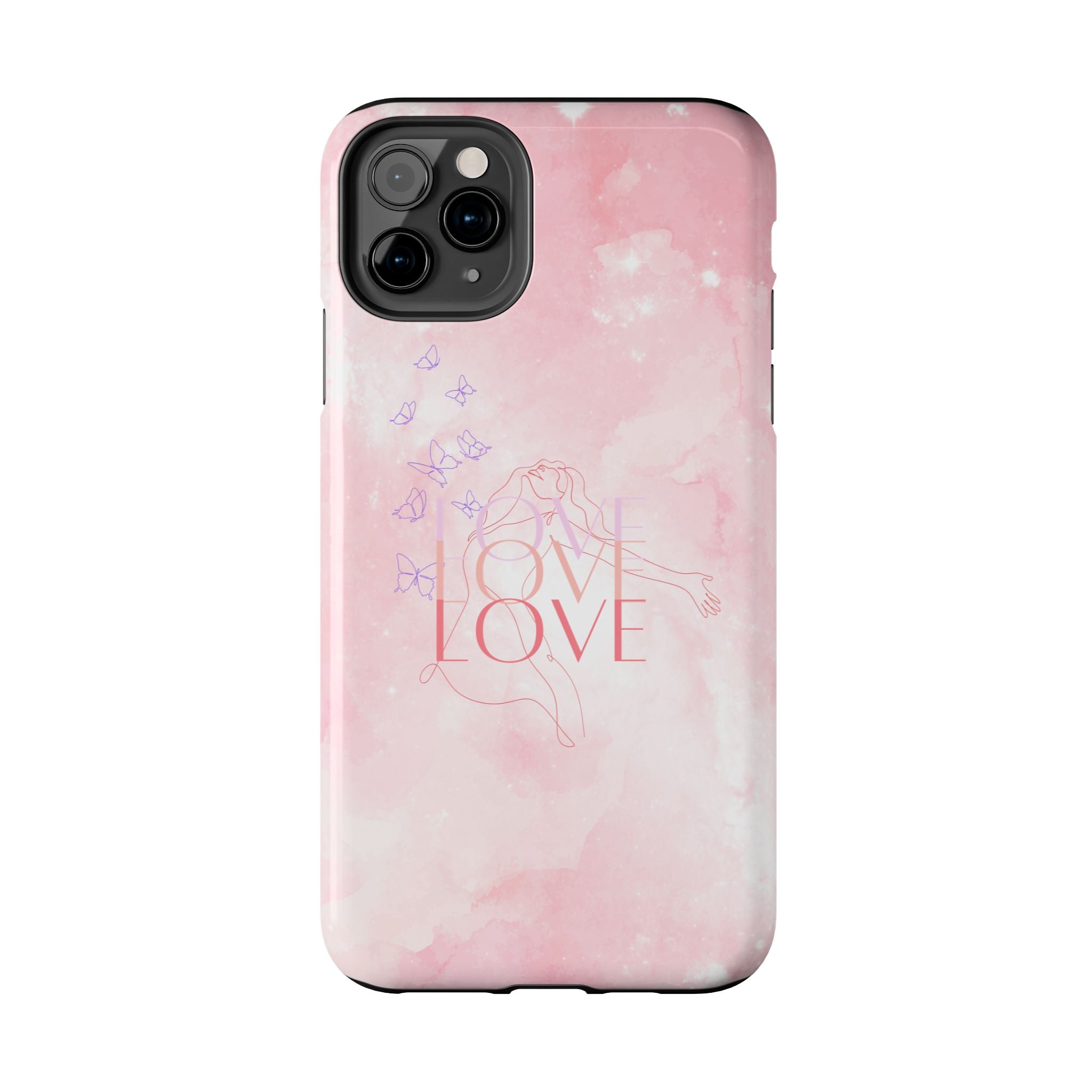 Durable Iphone & Android Protection - Pink Love Galaxy Tough Phone Case