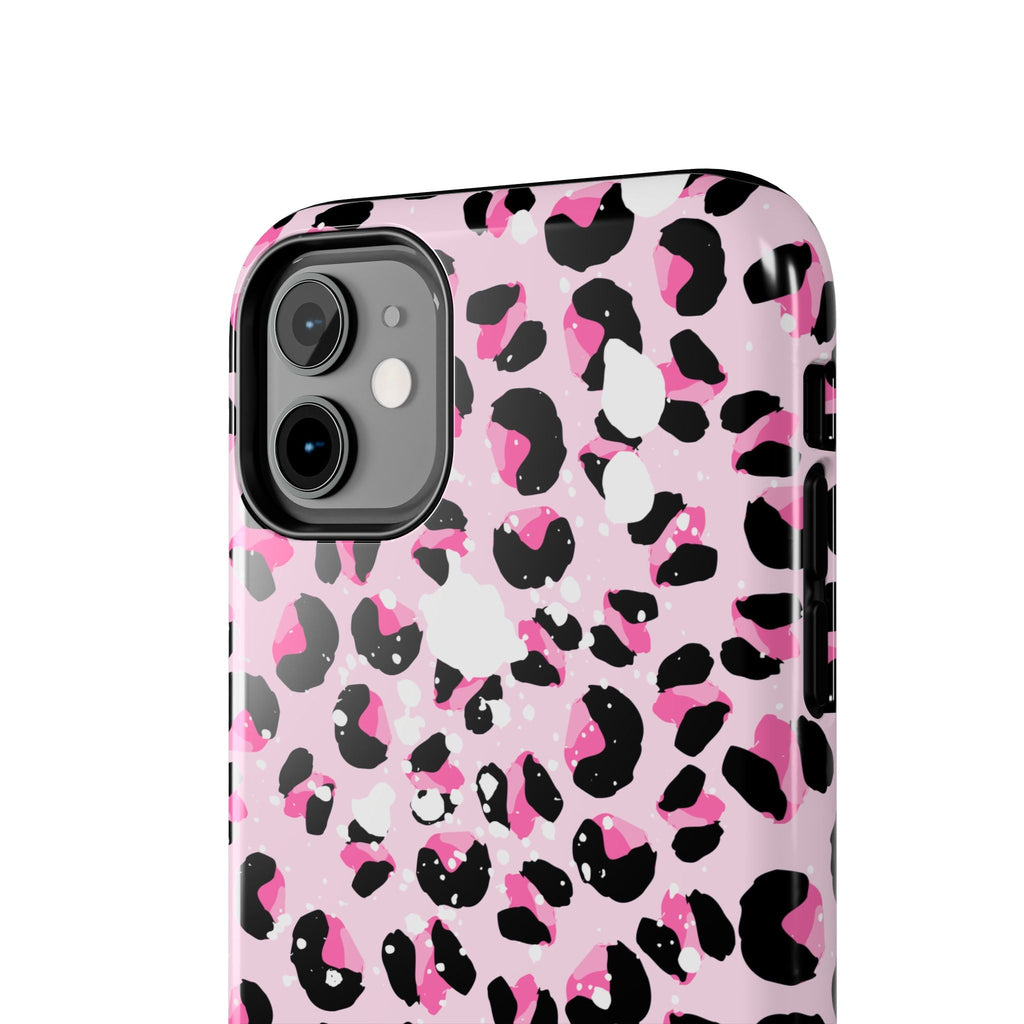 Durable iPhone & Android Protective Phone Case - Pink Leopard Print Tough Case