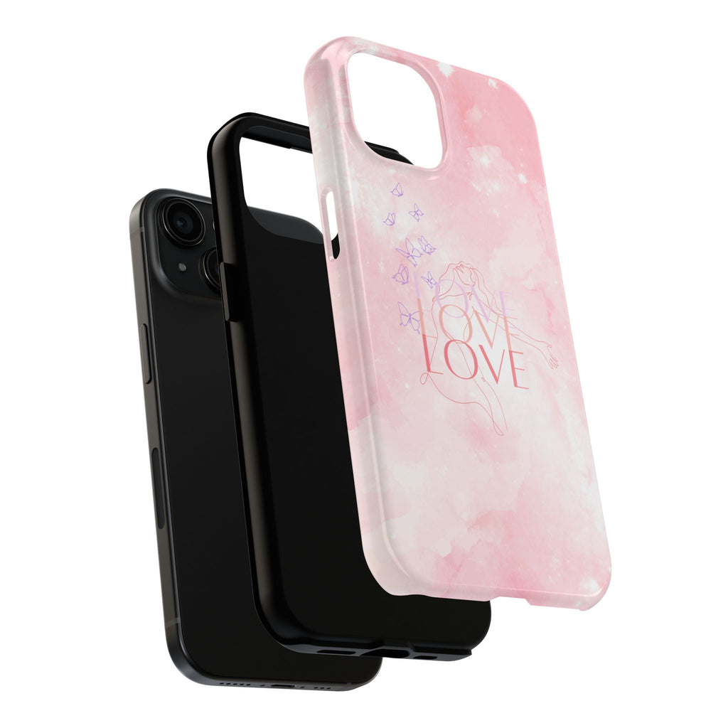Durable Iphone & Android Protection - Pink Love Galaxy Tough Phone Case