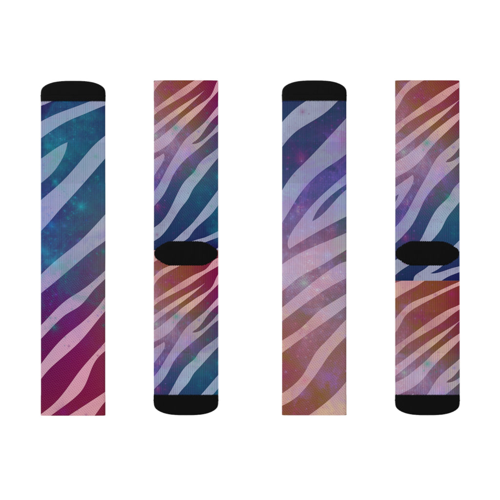 Unisex Zebra Galaxy Socks