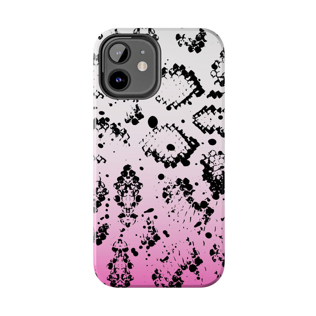 Durable iphone & Android Protection - Pink Ombre Snake Skin Tough Phone Case