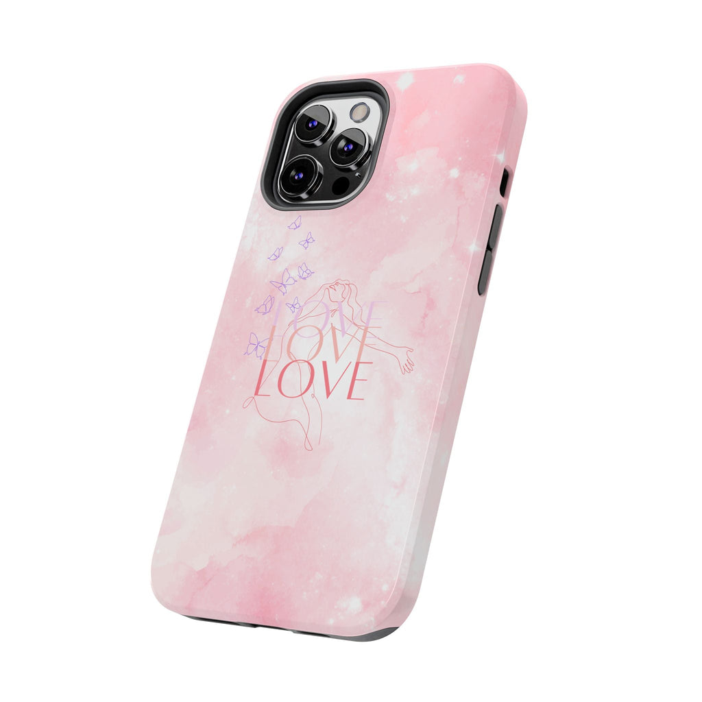Durable Iphone & Android Protection - Pink Love Galaxy Tough Phone Case