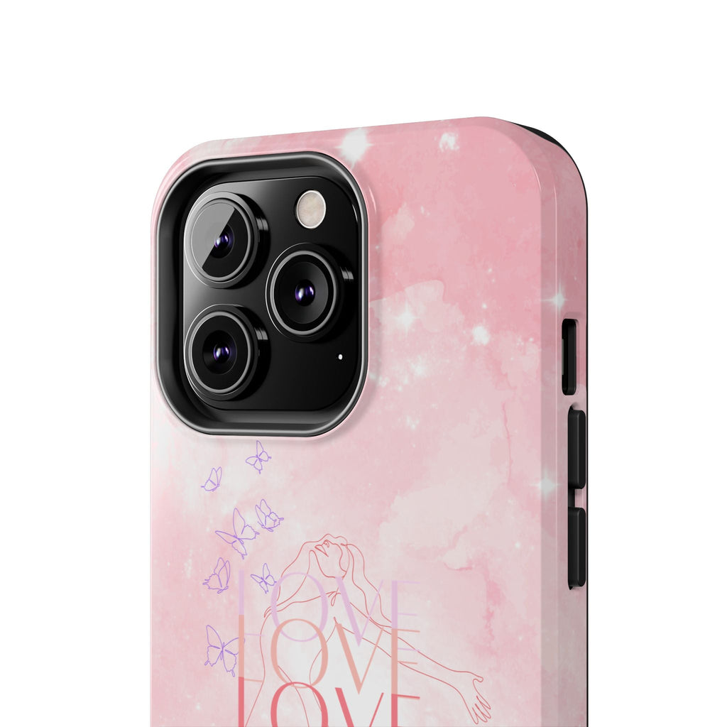 Durable Iphone & Android Protection - Pink Love Galaxy Tough Phone Case