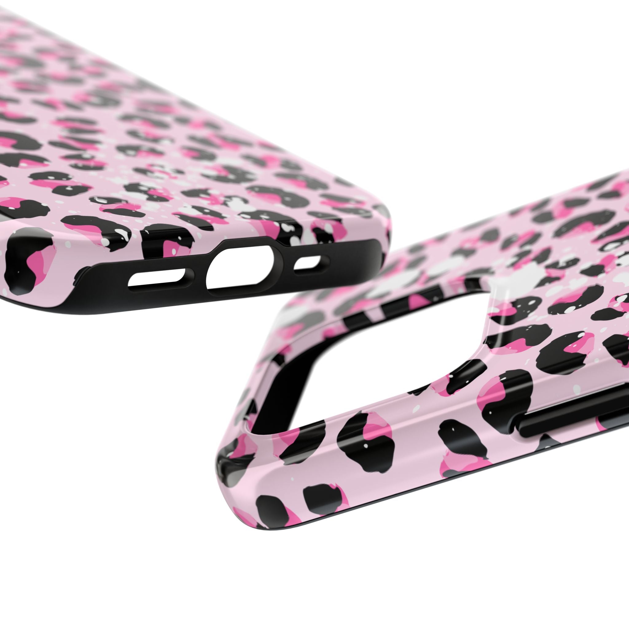 Durable iPhone & Android Protective Phone Case - Pink Leopard Print Tough Case