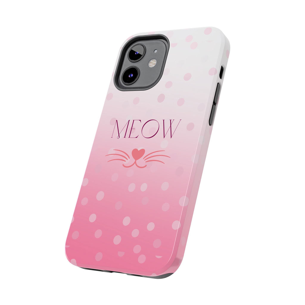 Durable iPhone & Android Protective Case - Cute Pink Cat Phone Case