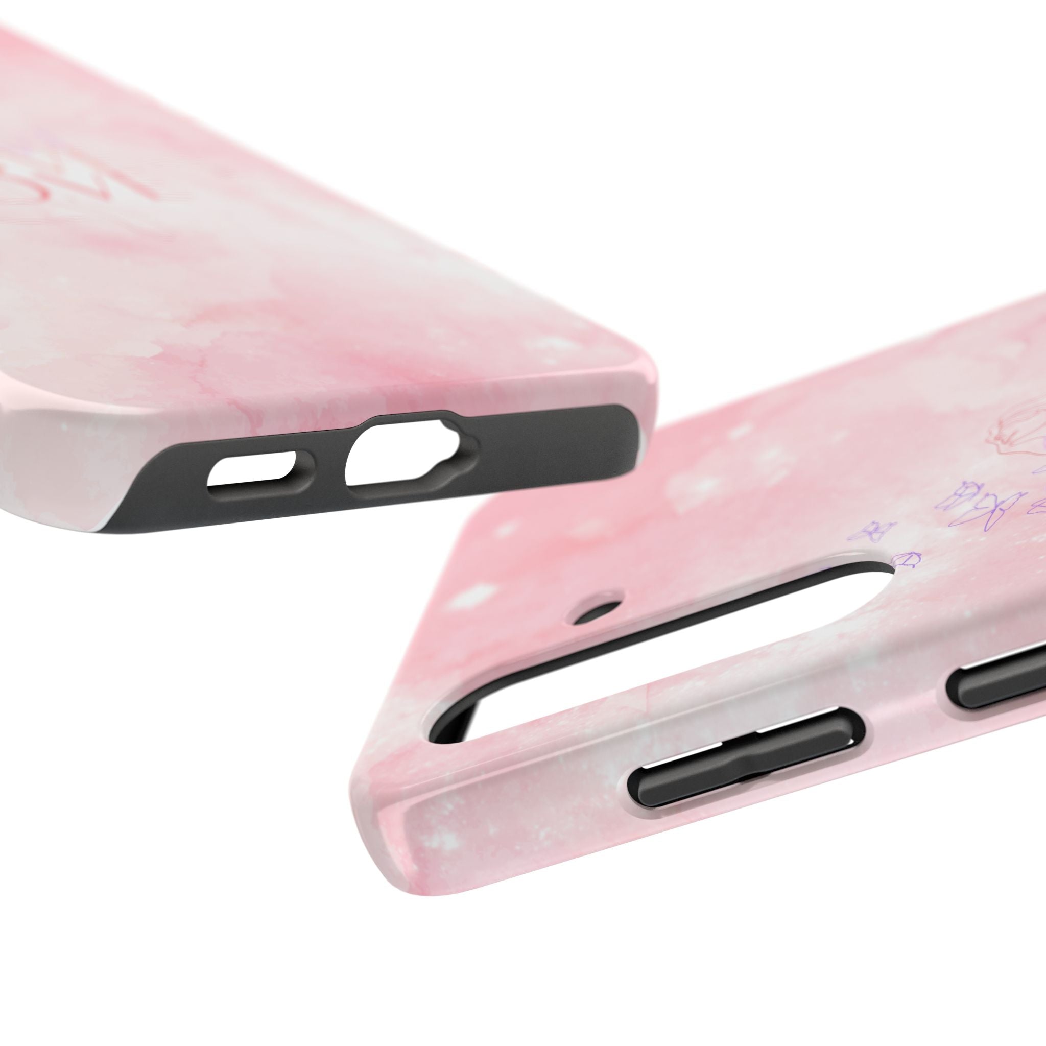 Durable Iphone & Android Protection - Pink Love Galaxy Tough Phone Case