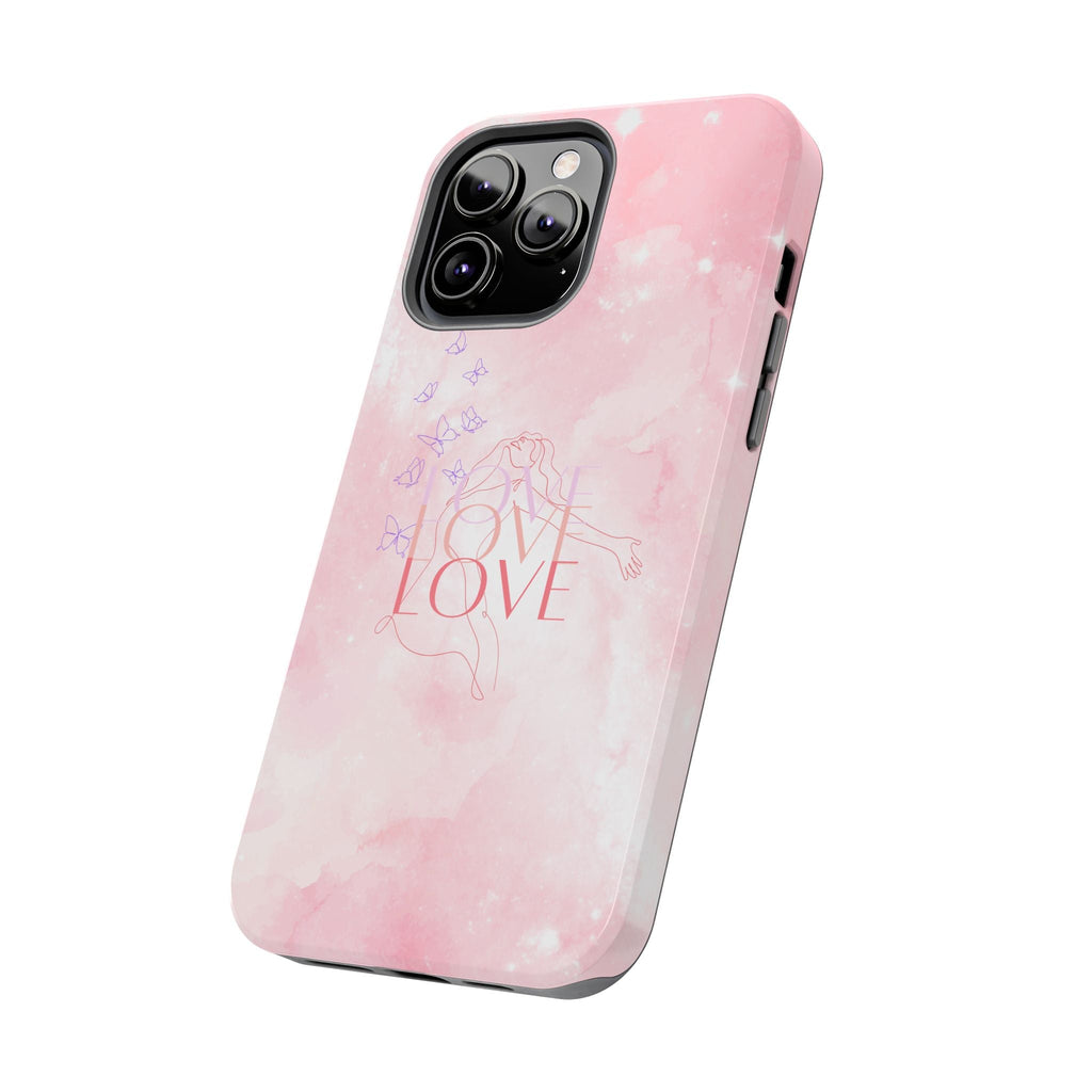 Durable Iphone & Android Protection - Pink Love Galaxy Tough Phone Case