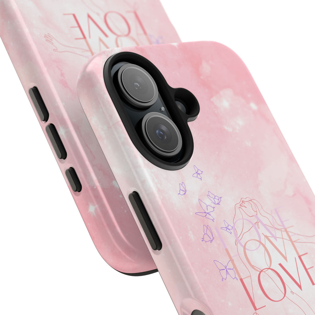 Durable Iphone & Android Protection - Pink Love Galaxy Tough Phone Case