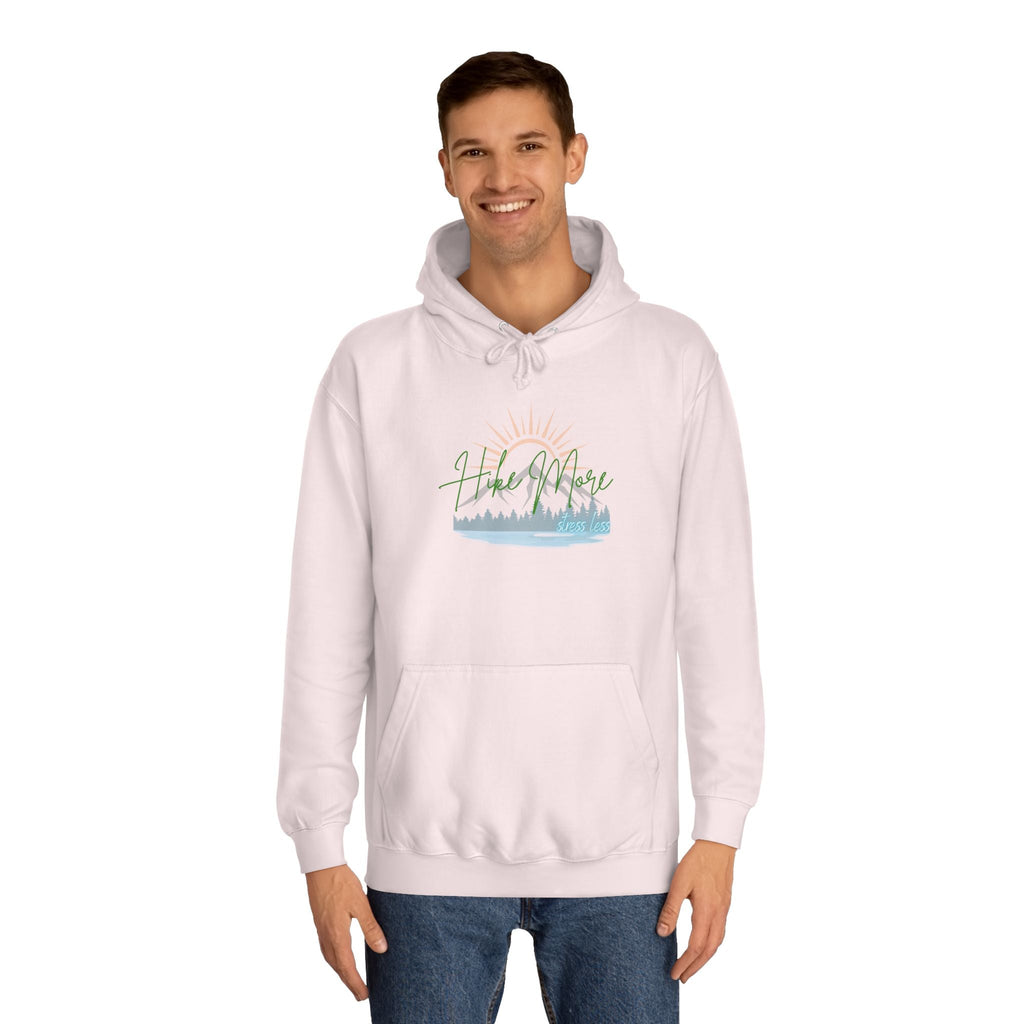 Hike More Stress Less - Slogan Sweatshirt - Women's Hoodie Pullover Sweatshirt - Her Collective
