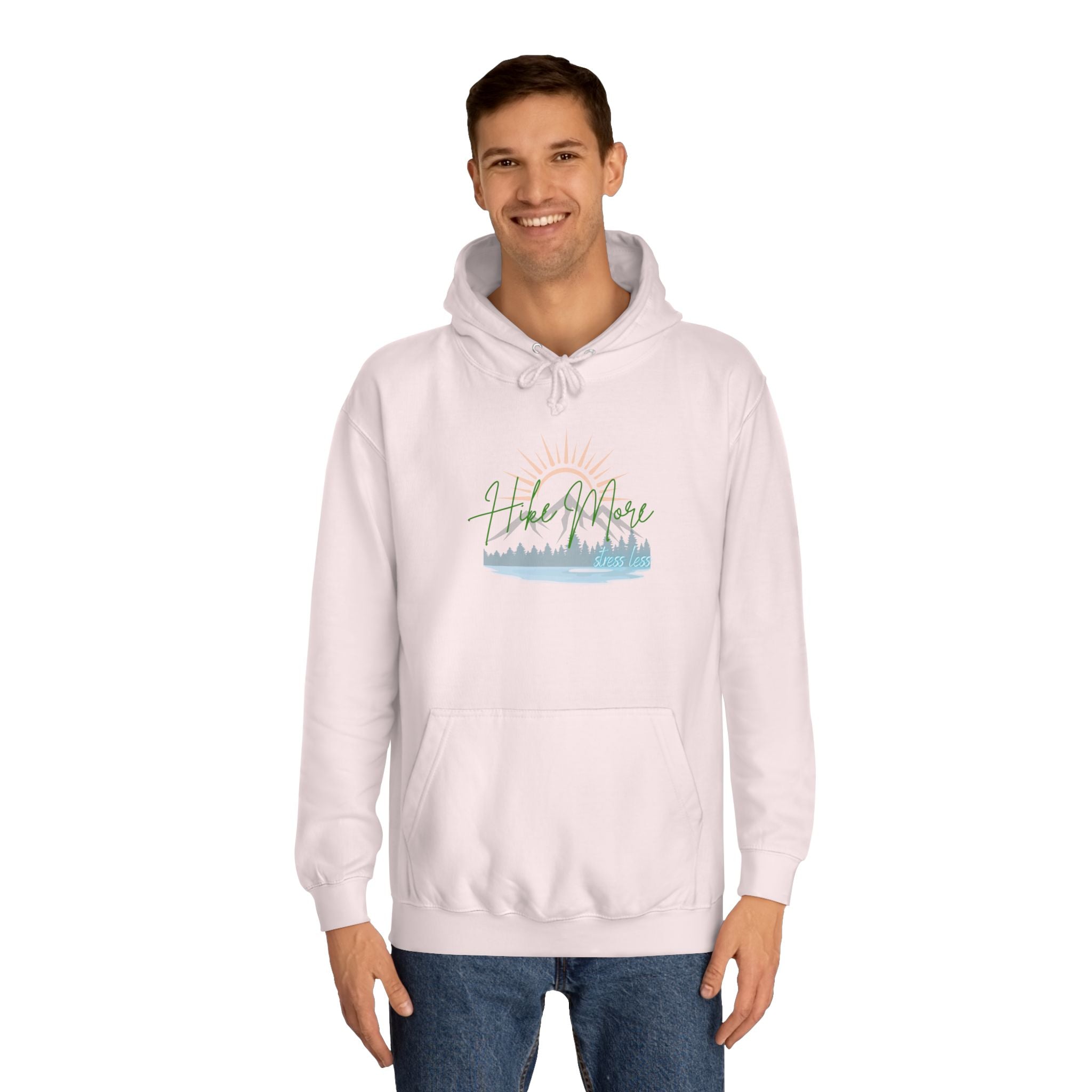 Hike More Stress Less - Slogan Sweatshirt - Women's Hoodie Pullover Sweatshirt - Her Collective