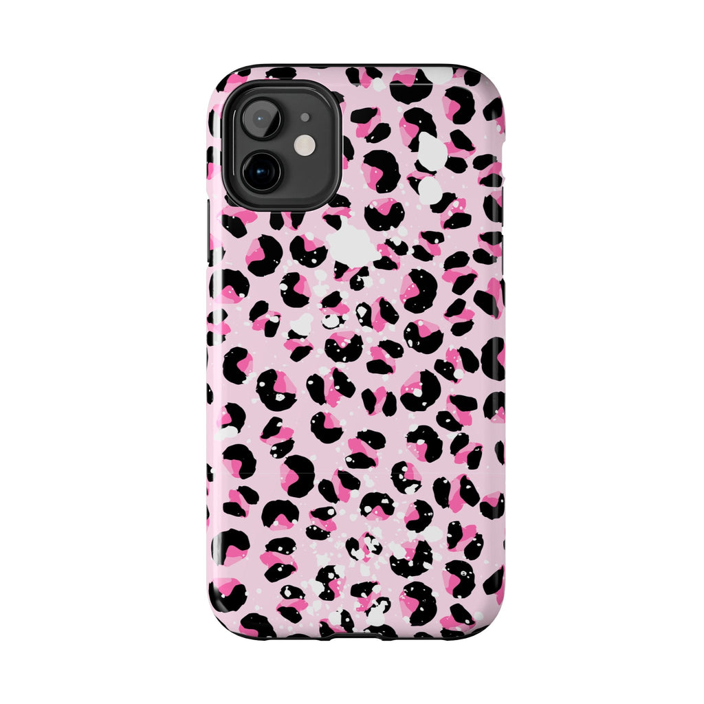 Durable iPhone & Android Protective Phone Case - Pink Leopard Print Tough Case