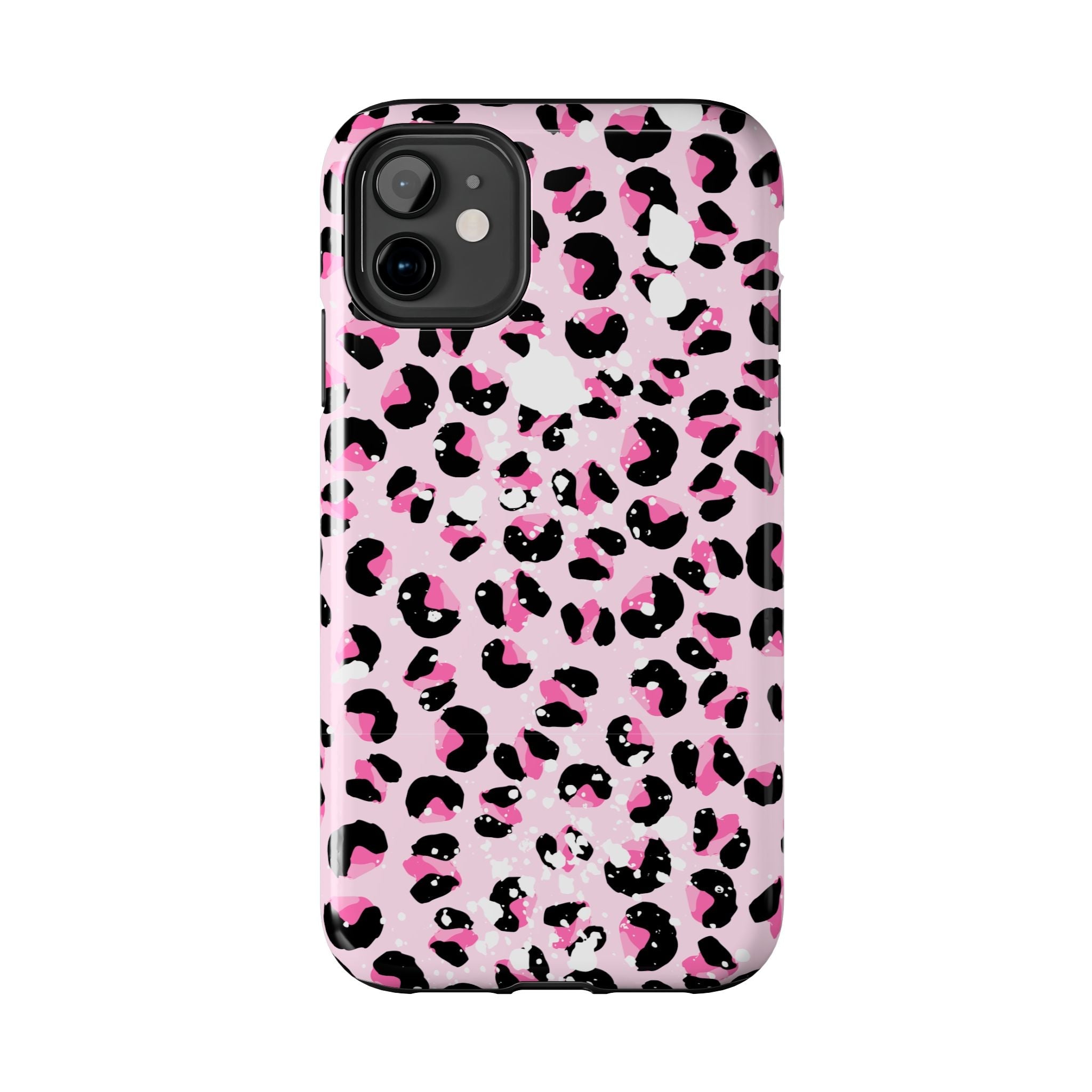 Durable iPhone & Android Protective Phone Case - Pink Leopard Print Tough Case