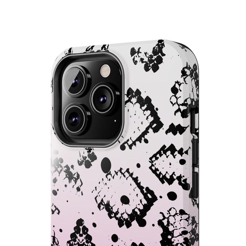 Durable iphone & Android Protection - Pink Ombre Snake Skin Tough Phone Case
