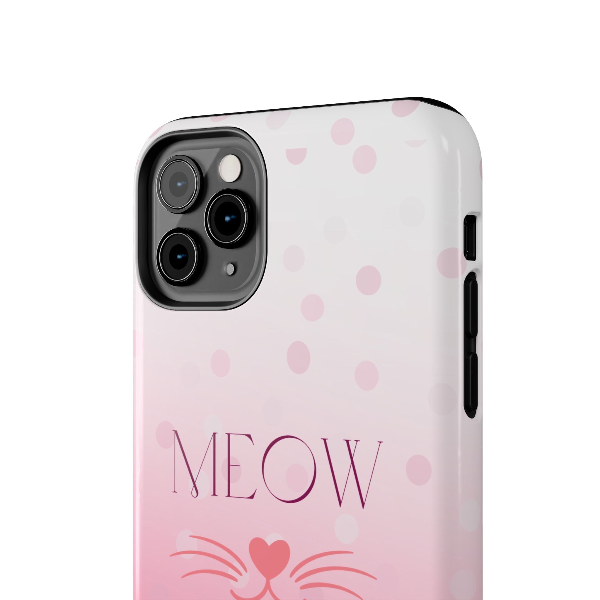 Durable iPhone & Android Protective Case - Cute Pink Cat Phone Case