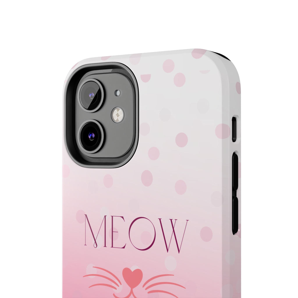 Durable iPhone & Android Protective Case - Cute Pink Cat Phone Case