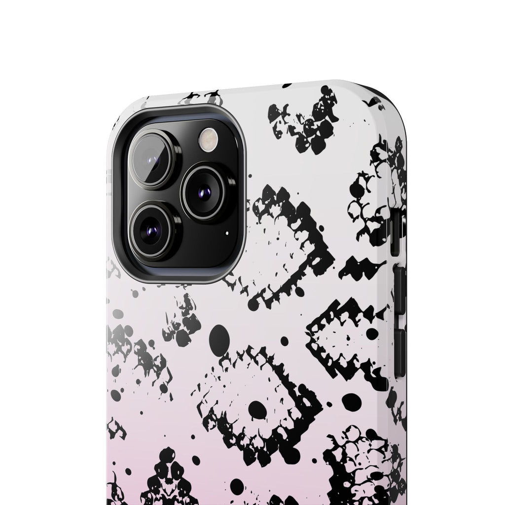 Durable iphone & Android Protection - Pink Ombre Snake Skin Tough Phone Case