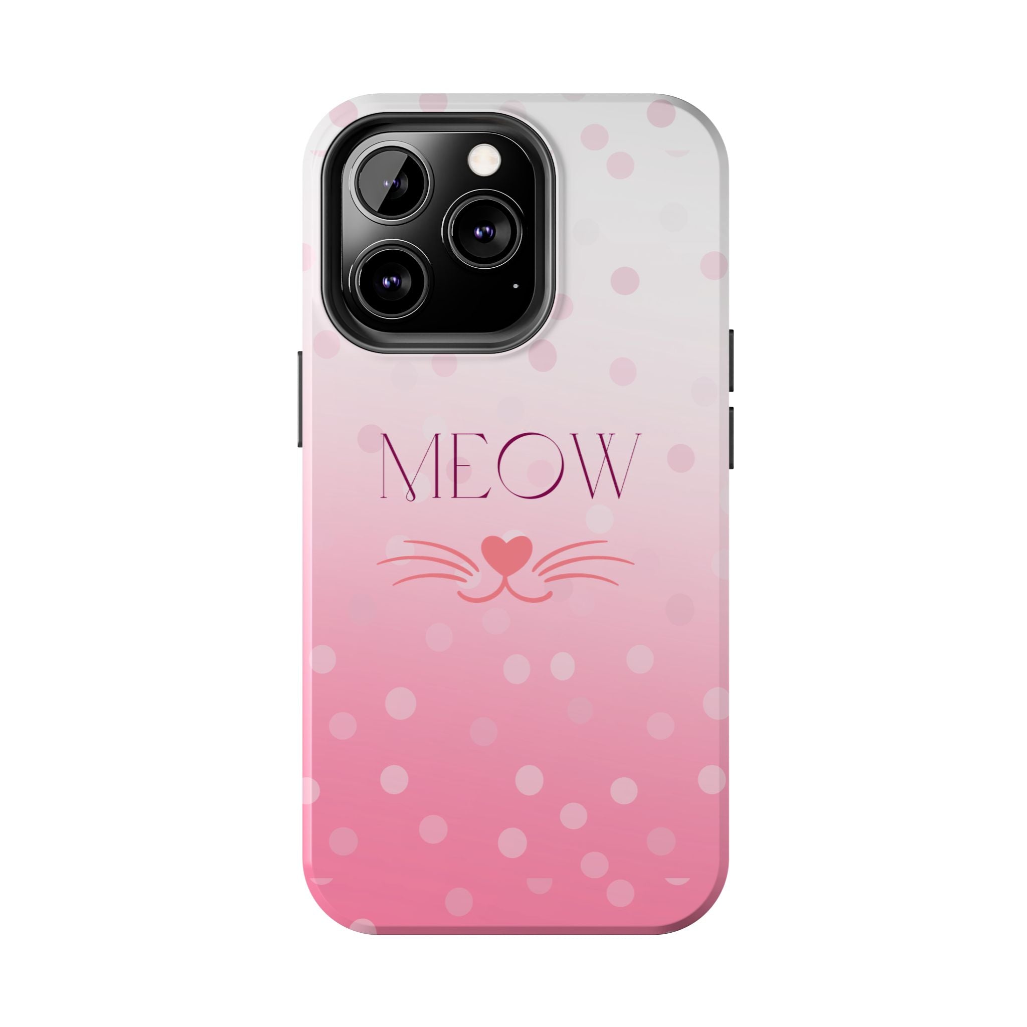 Durable iPhone & Android Protective Case - Cute Pink Cat Phone Case