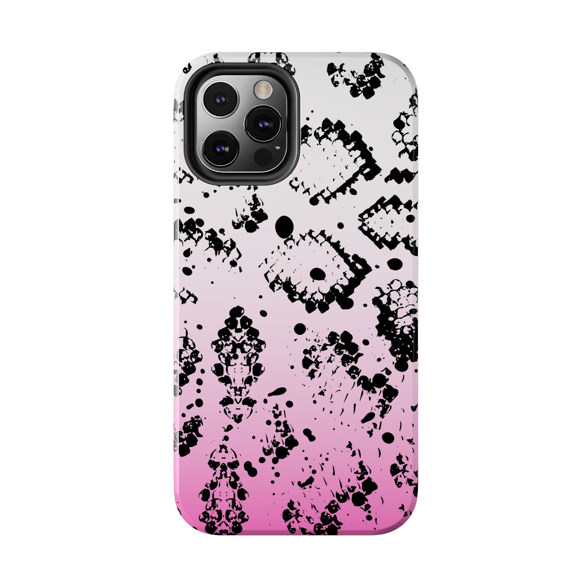 Durable iphone & Android Protection - Pink Ombre Snake Skin Tough Phone Case