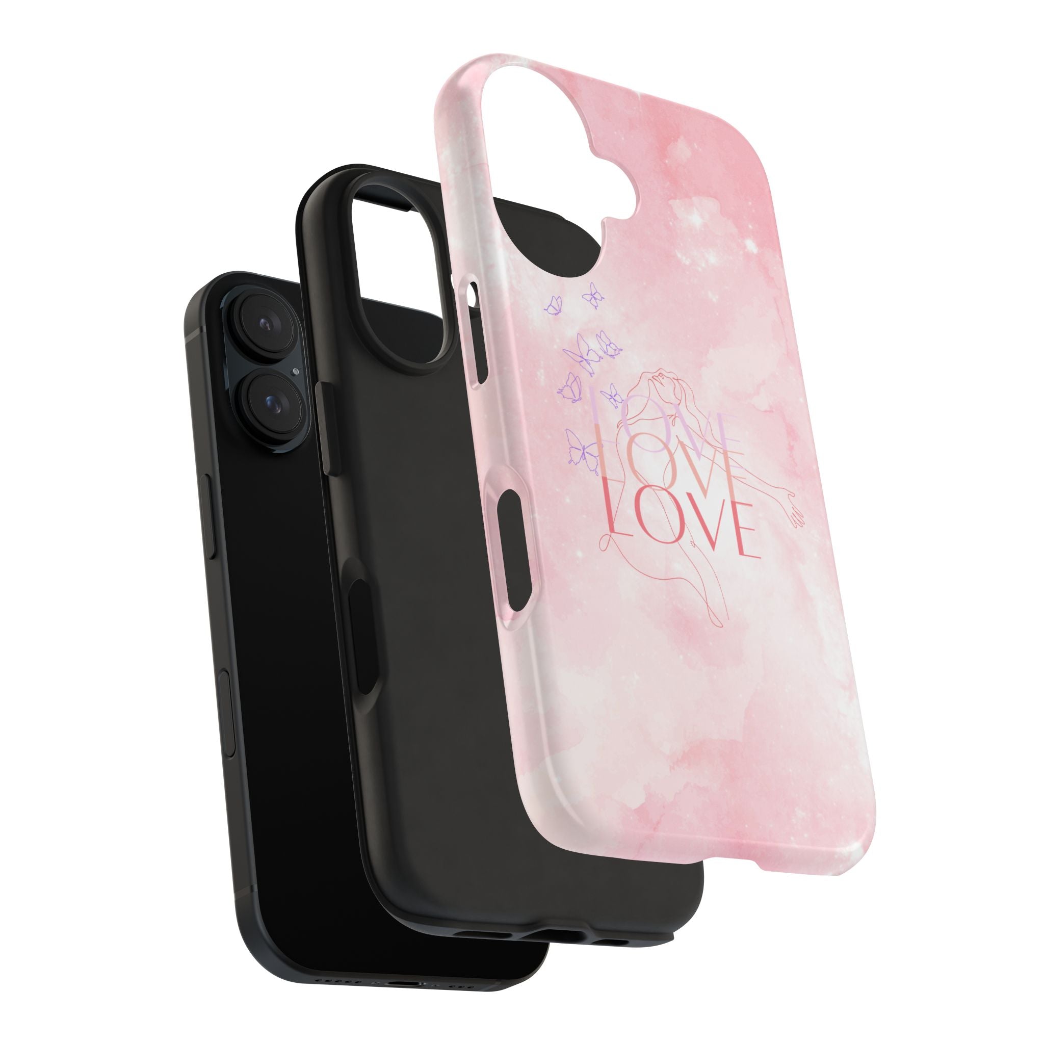 Durable Iphone & Android Protection - Pink Love Galaxy Tough Phone Case
