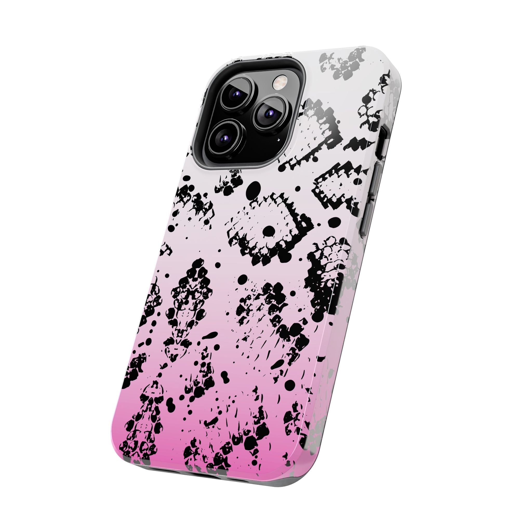 Durable iphone & Android Protection - Pink Ombre Snake Skin Tough Phone Case
