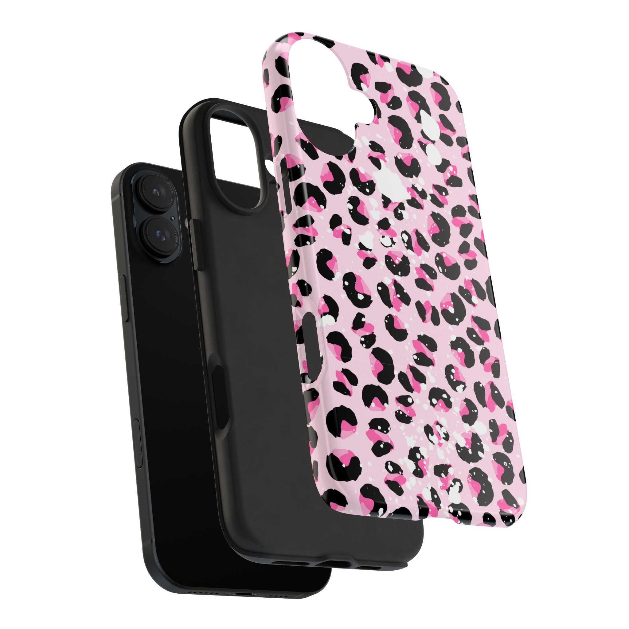 Durable iPhone & Android Protective Phone Case - Pink Leopard Print Tough Case
