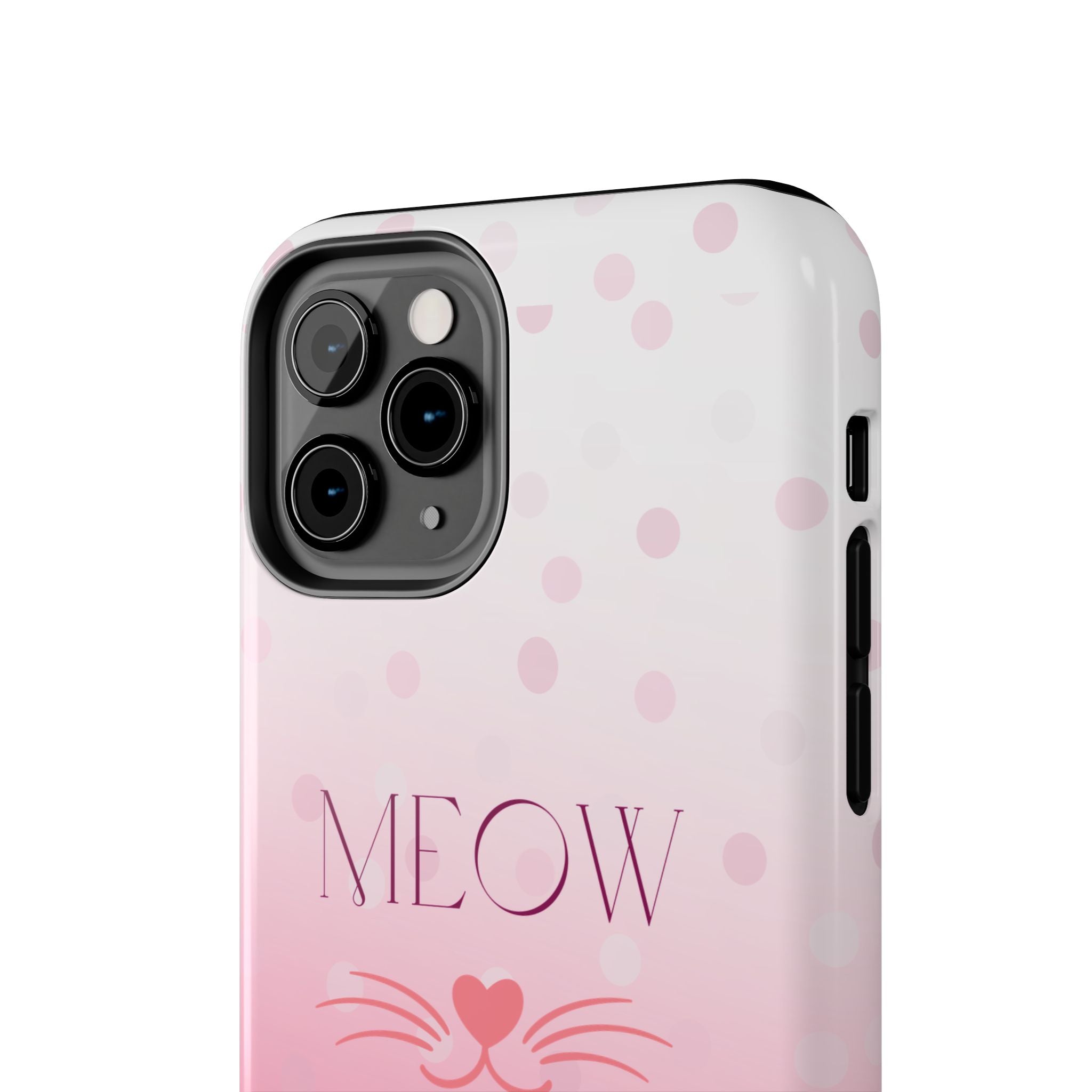 Durable iPhone & Android Protective Case - Cute Pink Cat Phone Case