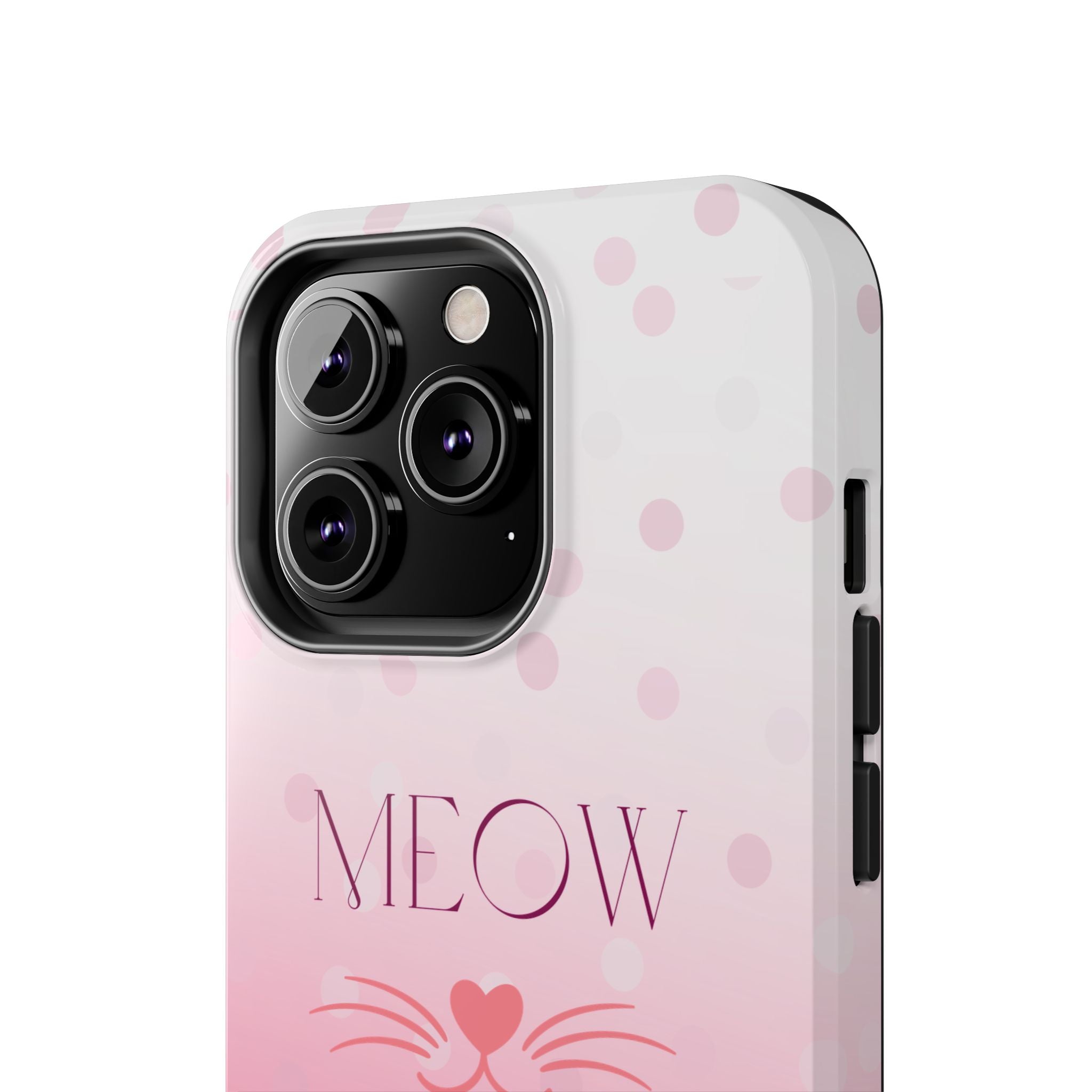 Durable iPhone & Android Protective Case - Cute Pink Cat Phone Case