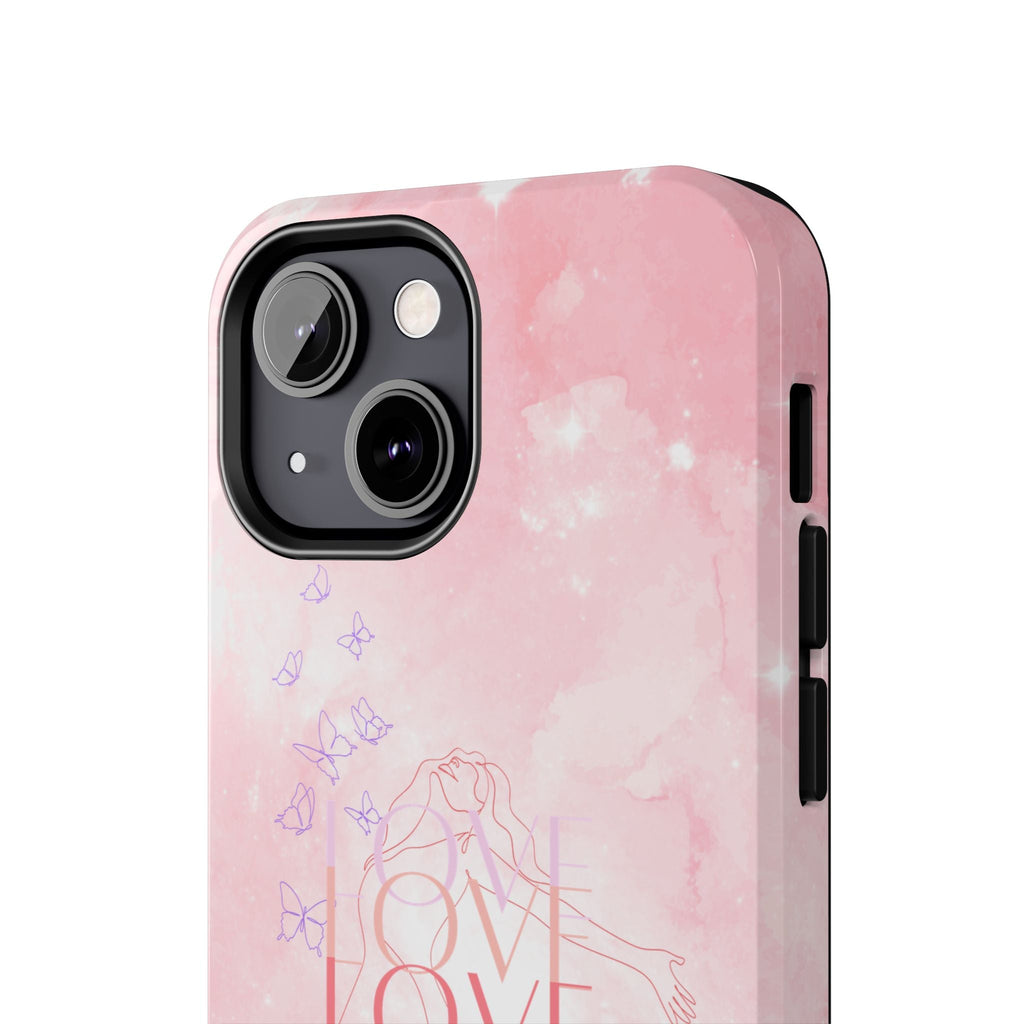 Durable Iphone & Android Protection - Pink Love Galaxy Tough Phone Case