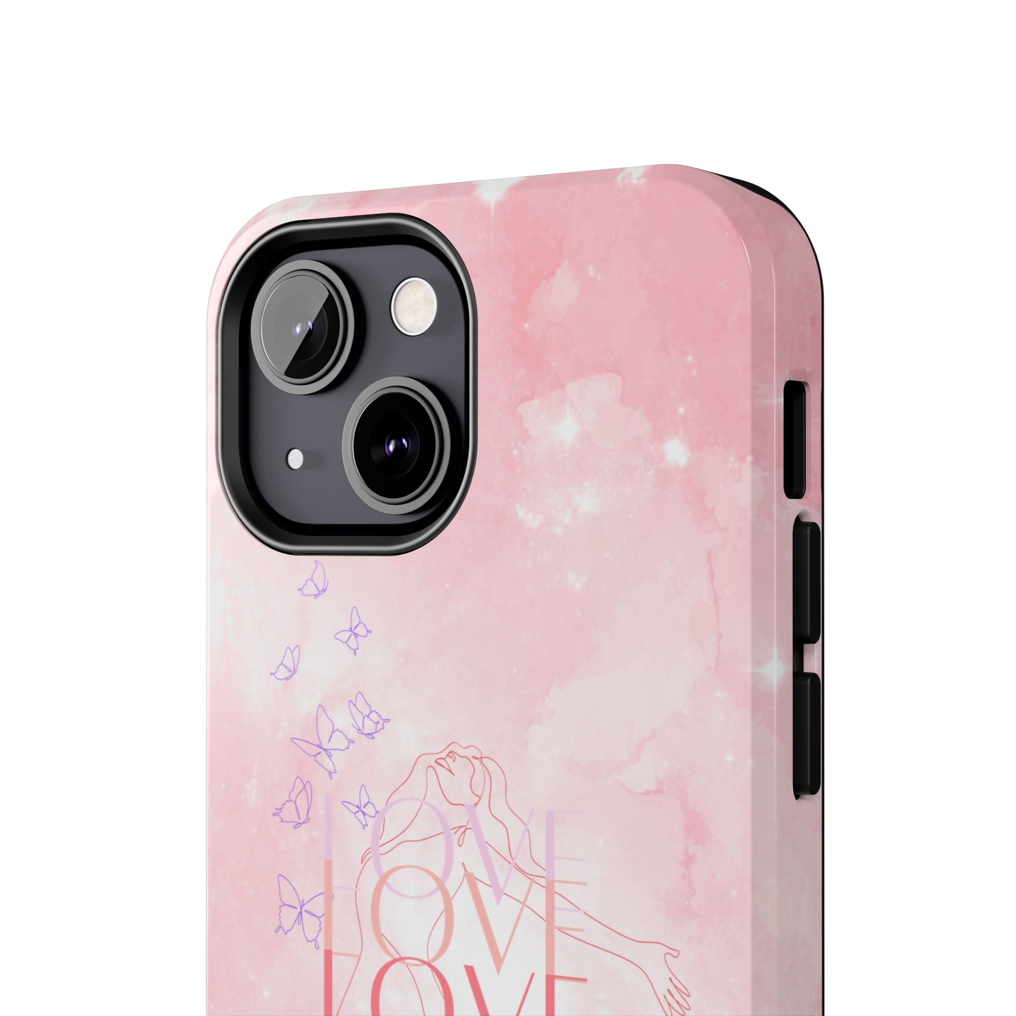 Durable Iphone & Android Protection - Pink Love Galaxy Tough Phone Case