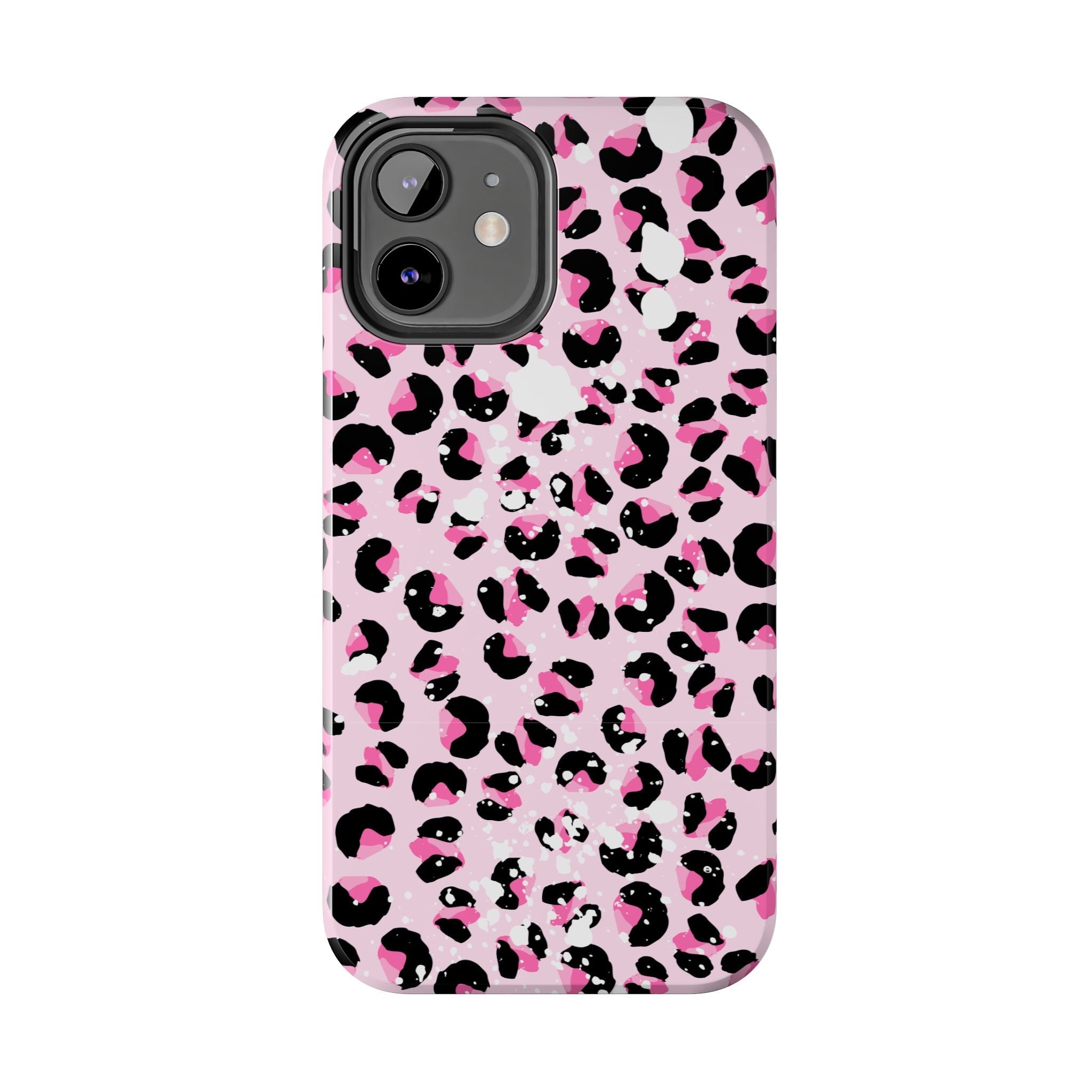 Durable iPhone & Android Protective Phone Case - Pink Leopard Print Tough Case