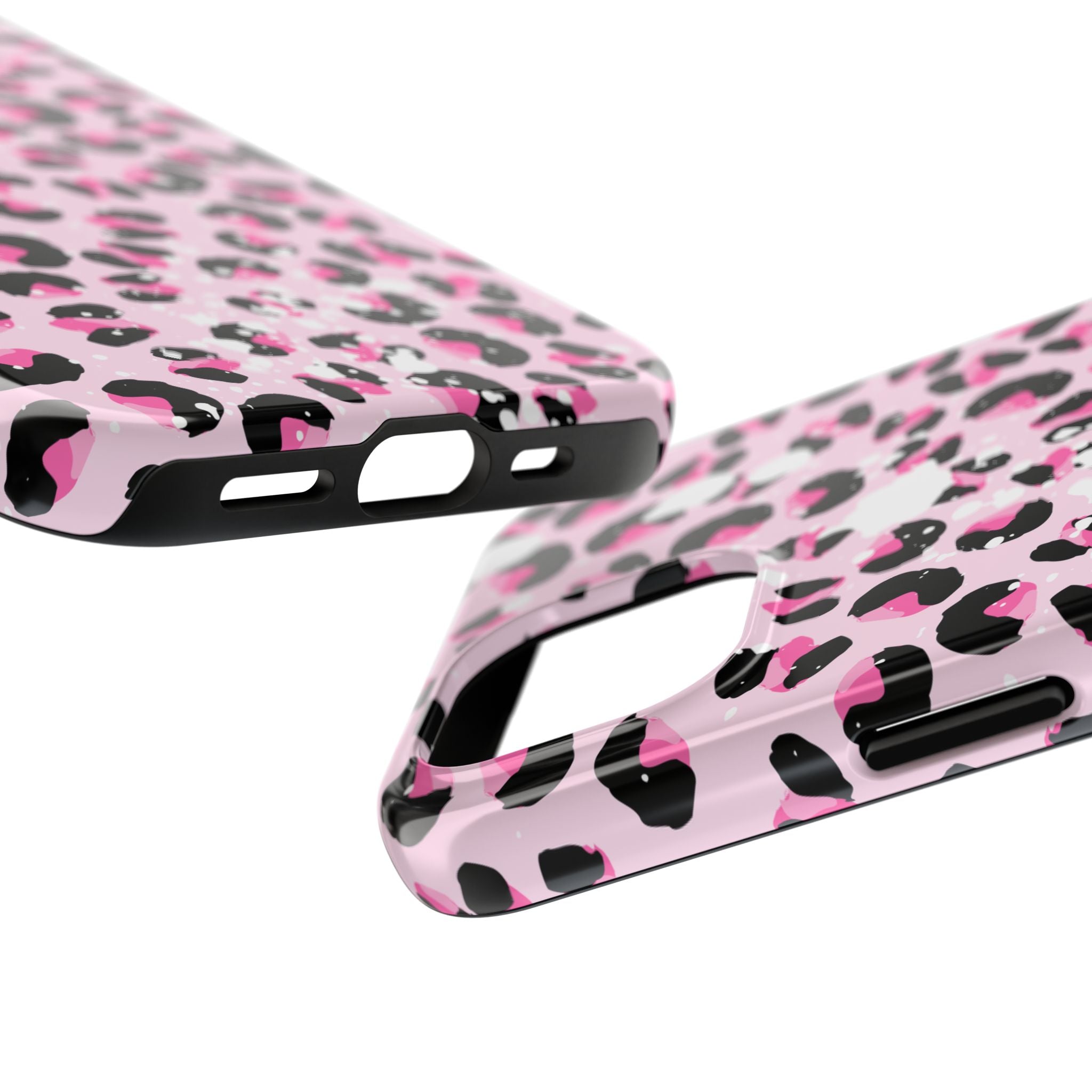 Durable iPhone & Android Protective Phone Case - Pink Leopard Print Tough Case