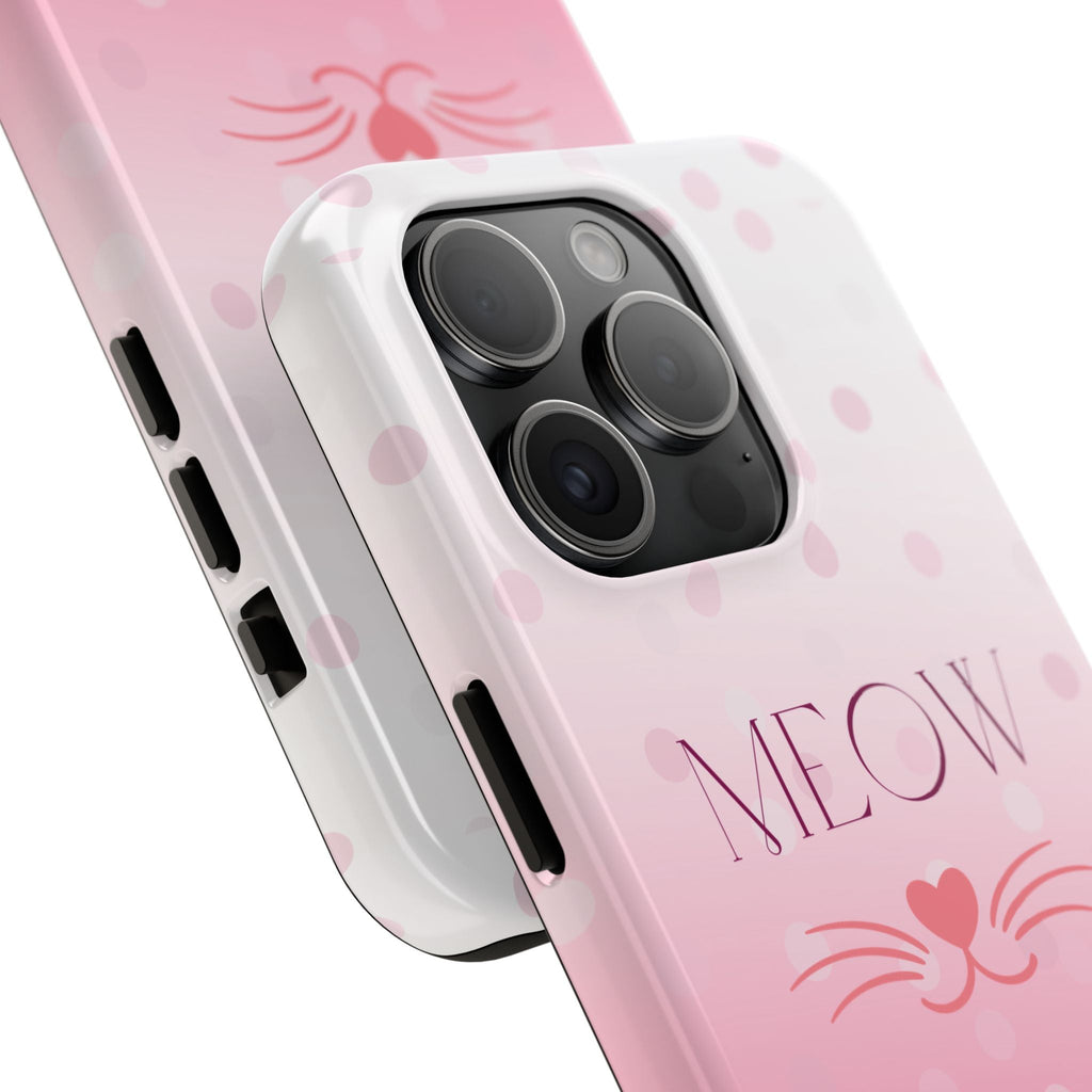 Durable iPhone & Android Protective Case - Cute Pink Cat Phone Case