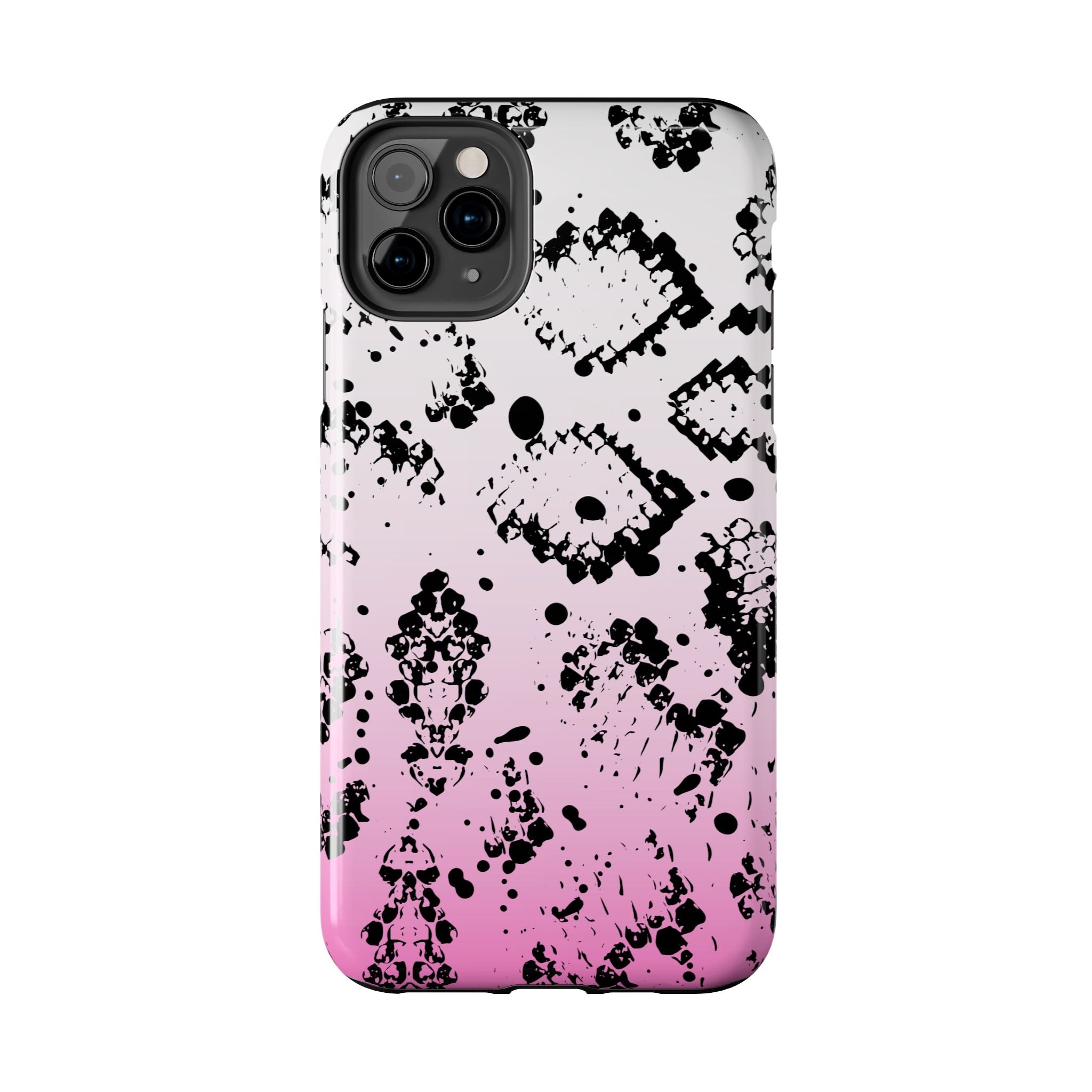 Durable iphone & Android Protection - Pink Ombre Snake Skin Tough Phone Case
