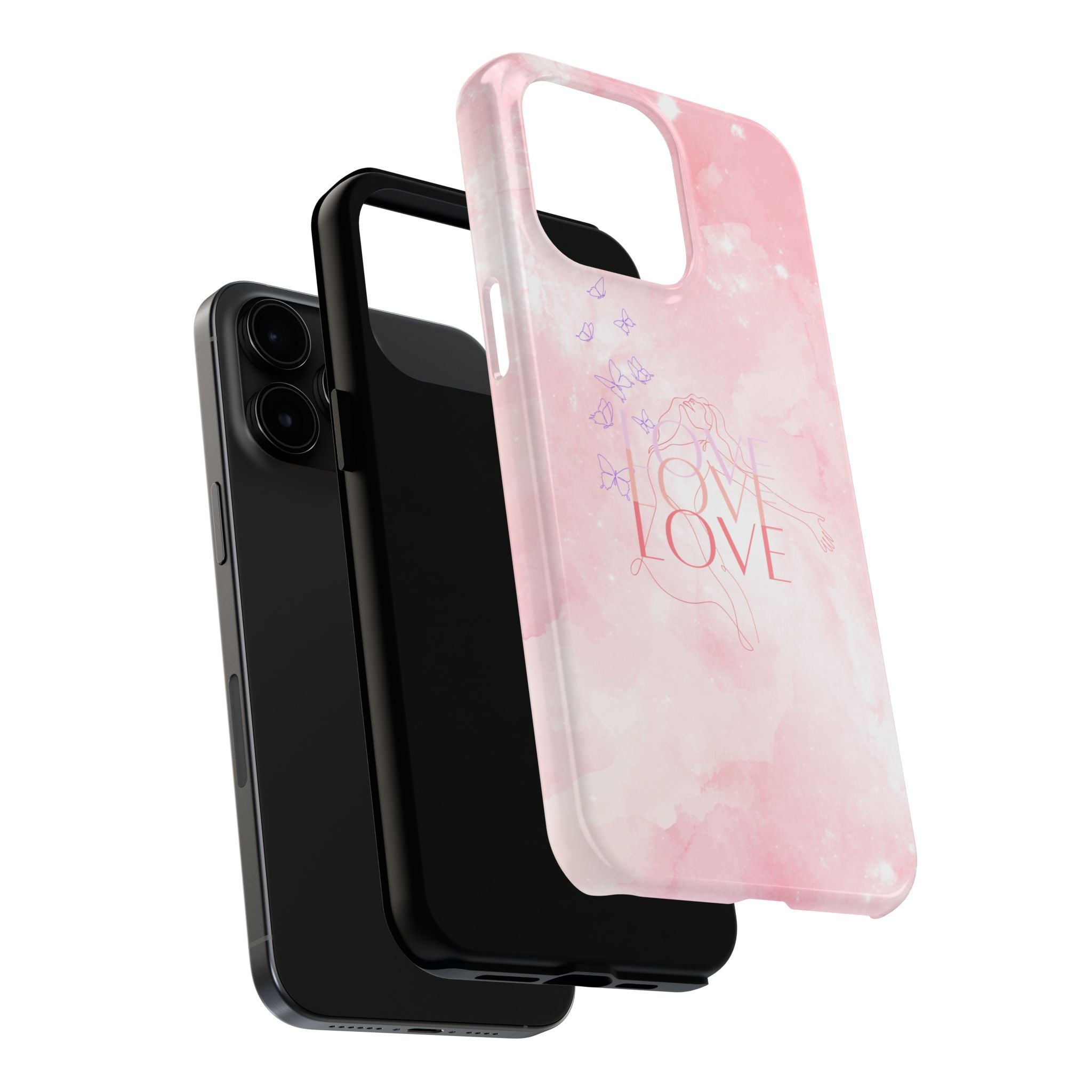 Durable Iphone & Android Protection - Pink Love Galaxy Tough Phone Case