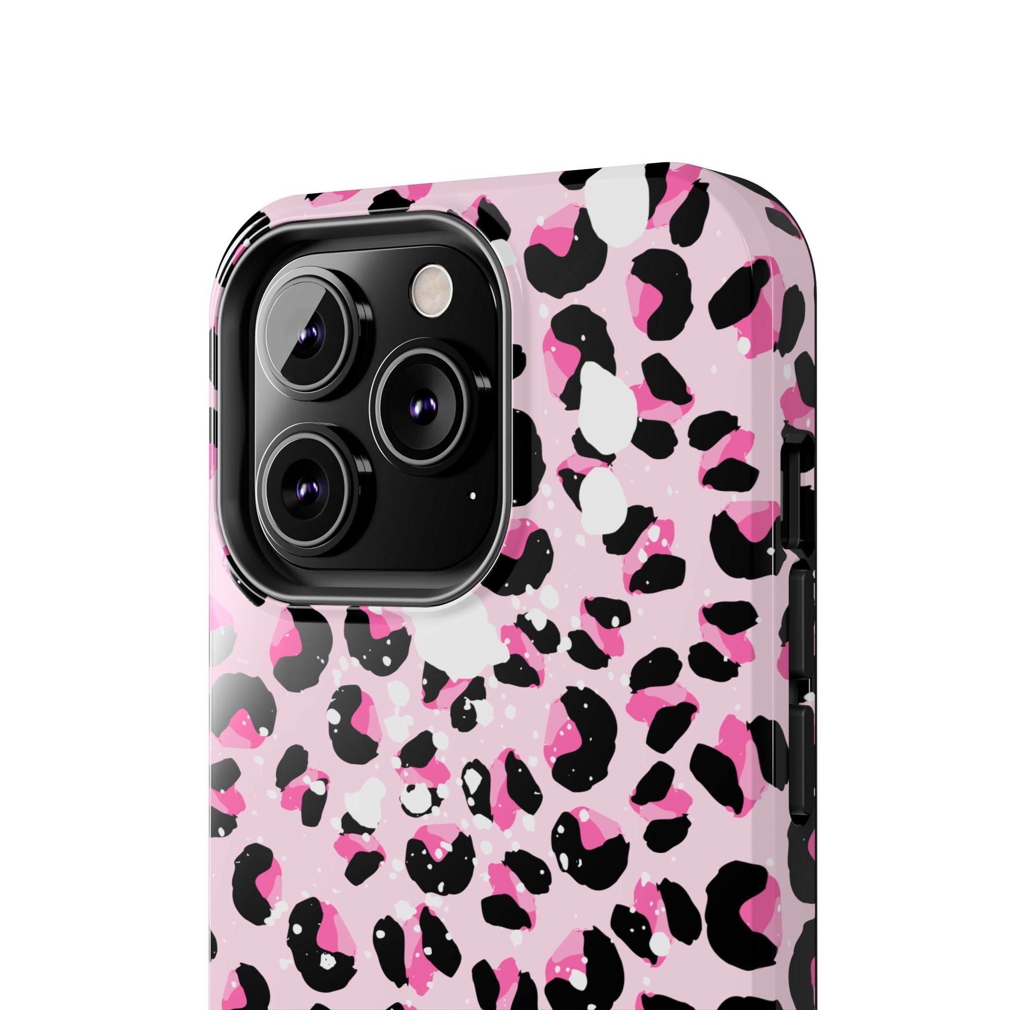 Durable iPhone & Android Protective Phone Case - Pink Leopard Print Tough Case