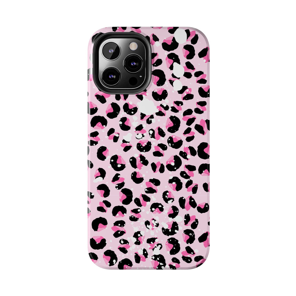 Durable iPhone & Android Protective Phone Case - Pink Leopard Print Tough Case