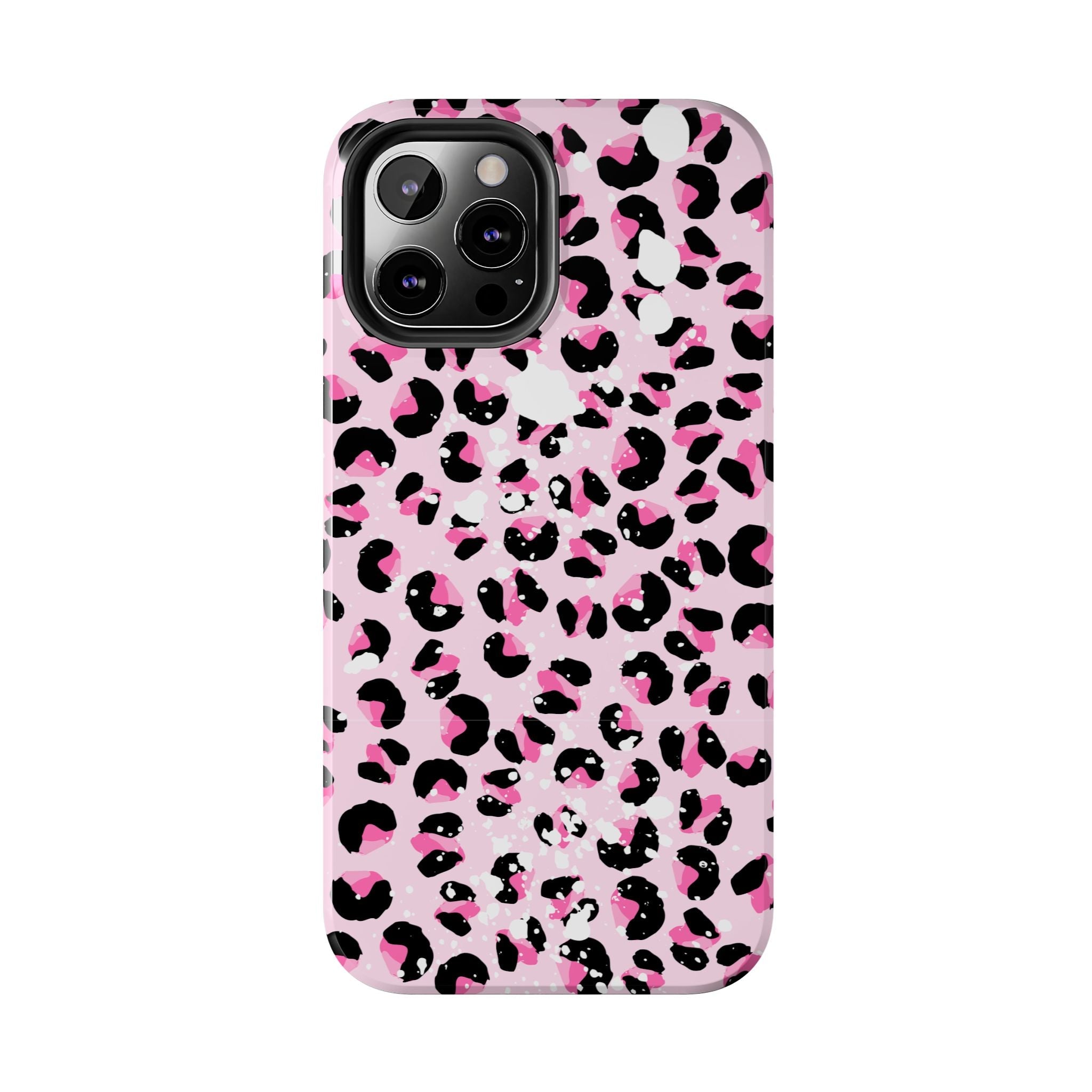 Durable iPhone & Android Protective Phone Case - Pink Leopard Print Tough Case