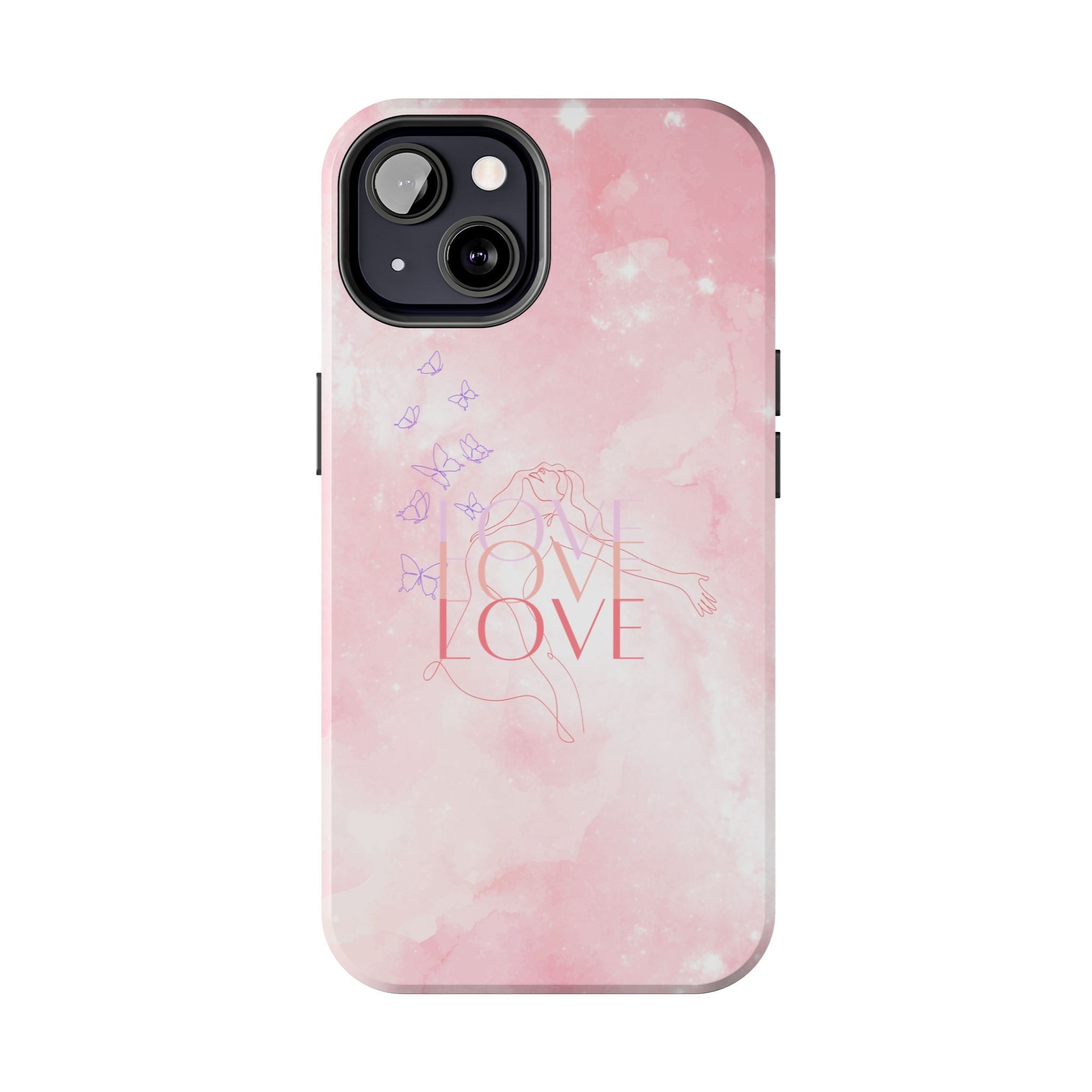 Durable Iphone & Android Protection - Pink Love Galaxy Tough Phone Case