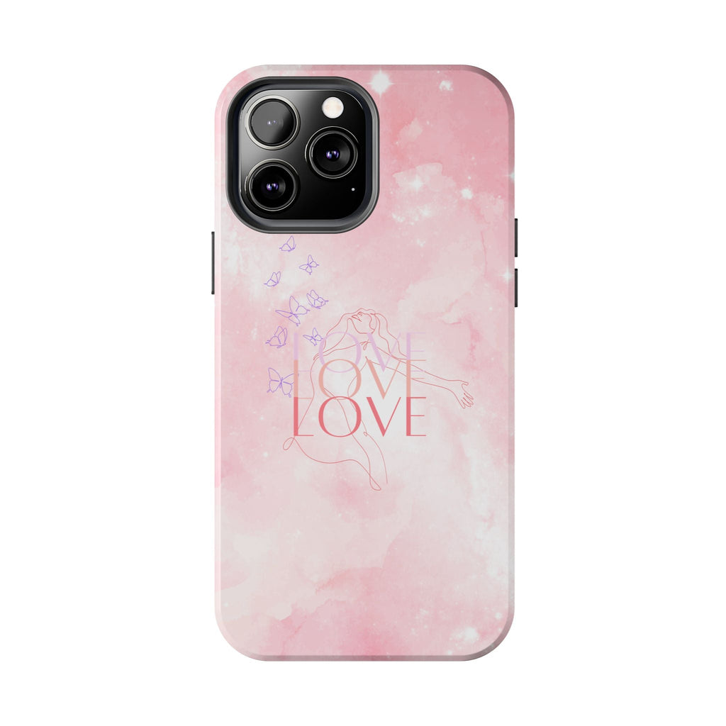Durable Iphone & Android Protection - Pink Love Galaxy Tough Phone Case