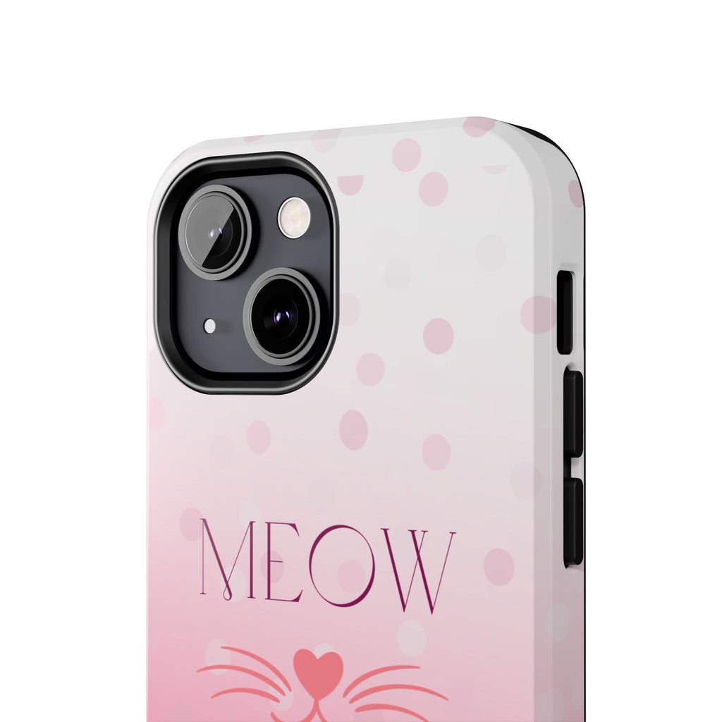 Durable iPhone & Android Protective Case - Cute Pink Cat Phone Case