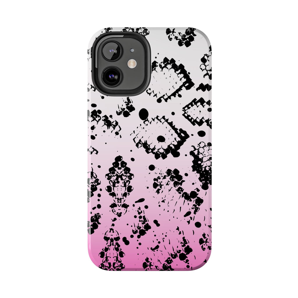 Durable iphone & Android Protection - Pink Ombre Snake Skin Tough Phone Case
