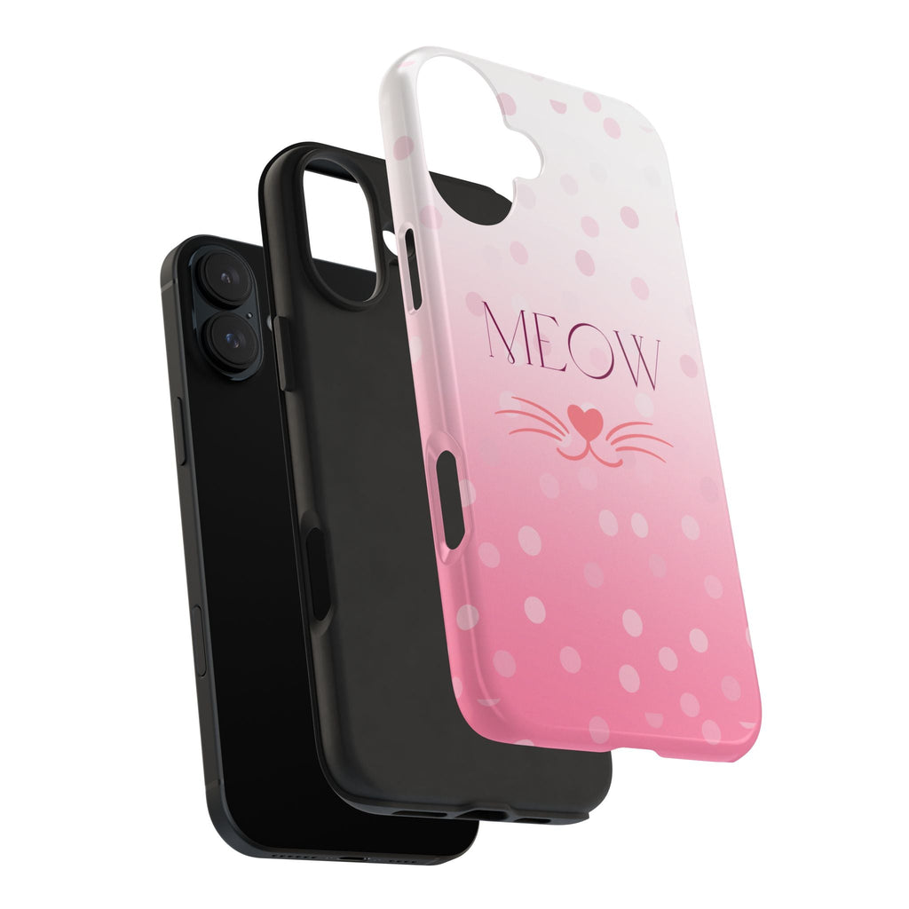 Durable iPhone & Android Protective Case - Cute Pink Cat Phone Case