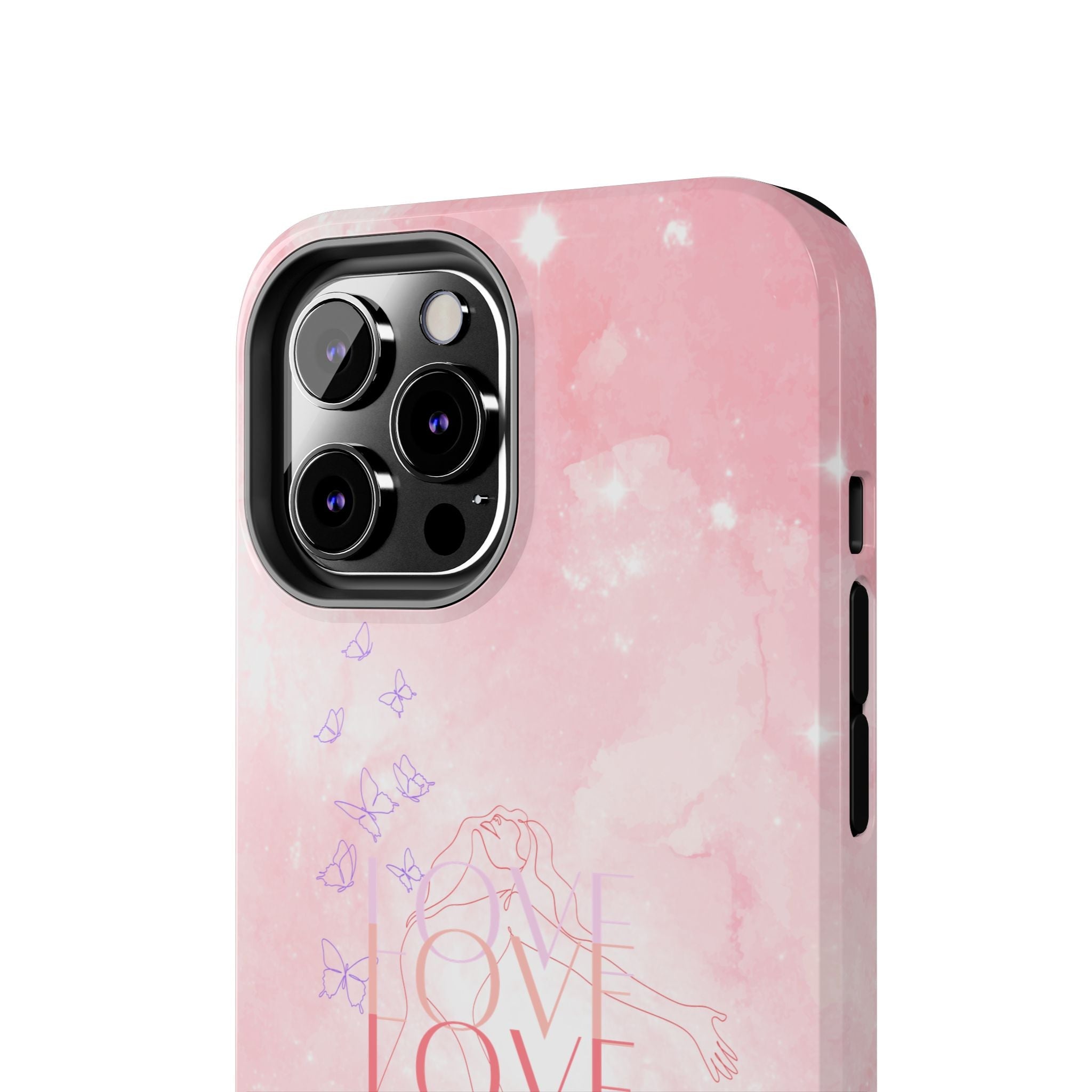 Durable Iphone & Android Protection - Pink Love Galaxy Tough Phone Case